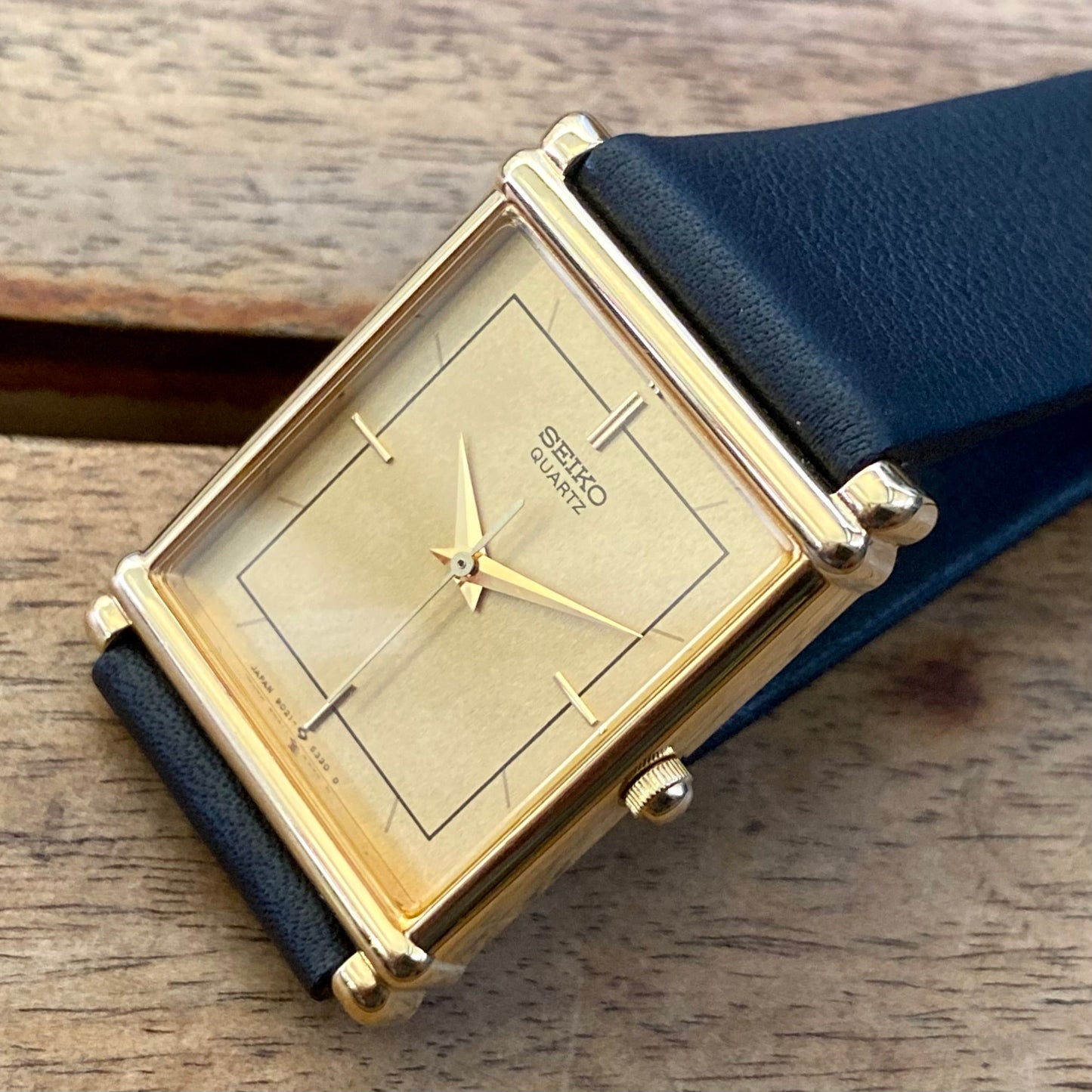 Vintage Seiko Quartz 9021-5270 SGP Tank, Double Square, August 1984 UK VINTAGE WATCH LTD