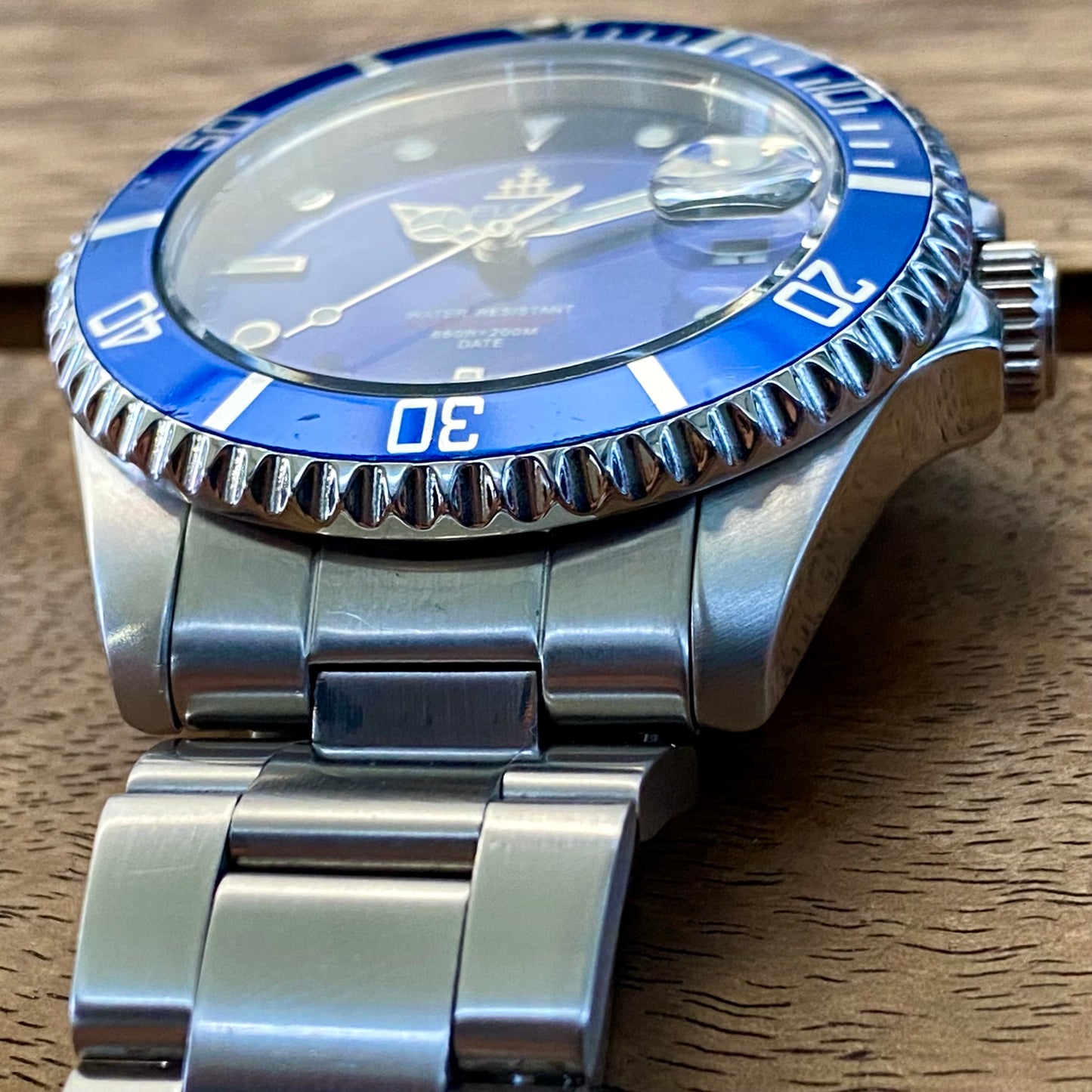 COMING SOON! SERVICED Vintage May 1990 Elgin Treasure International Deep Sea FK-531N-SL Blue Automatic Diving Watch Rotating Bezel and Original Bracelet - PRE-ORDER NOW!