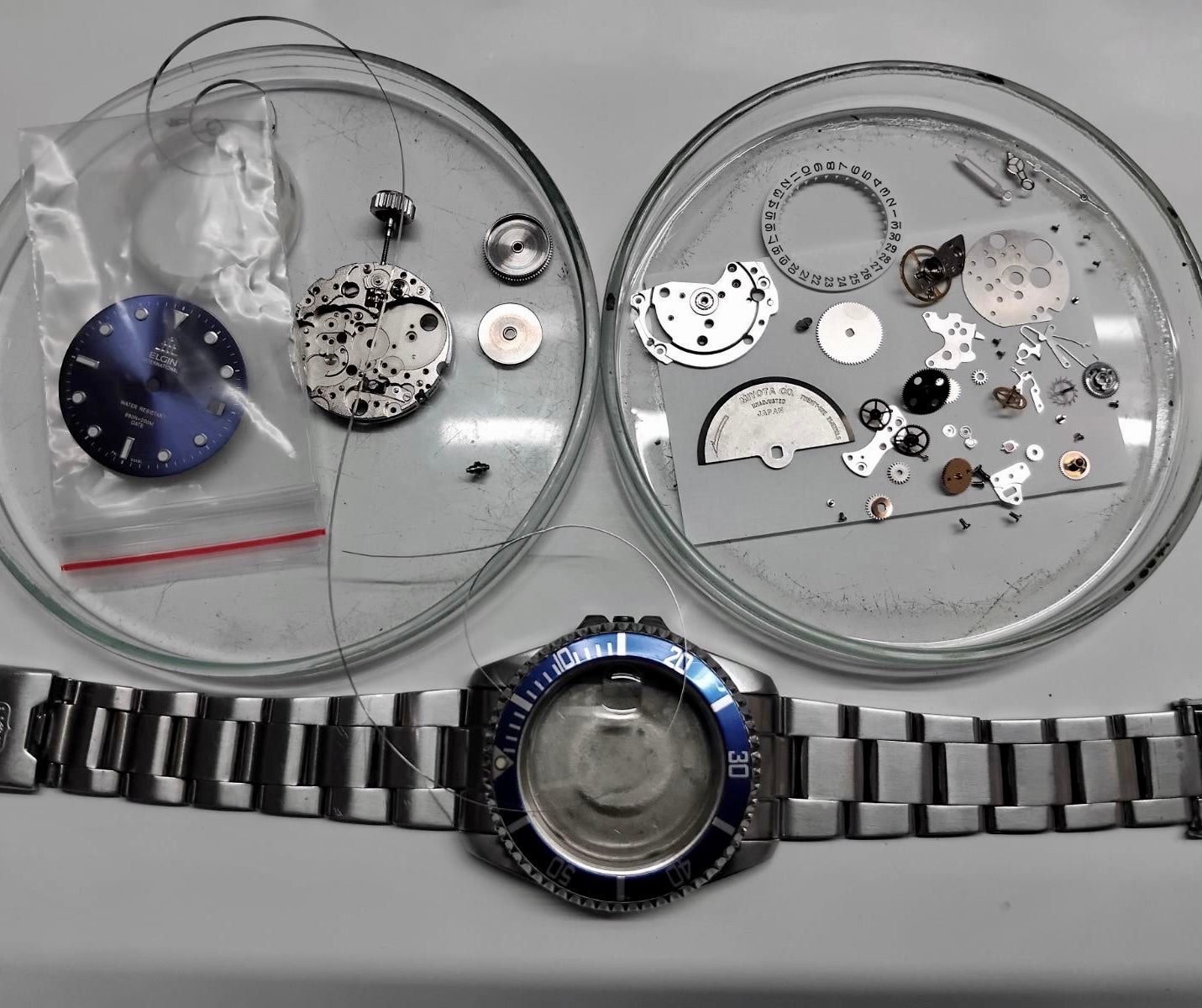 COMING SOON! SERVICED Vintage May 1990 Elgin Treasure International Deep Sea FK-531N-SL Blue Automatic Diving Watch Rotating Bezel and Original Bracelet - PRE-ORDER NOW!