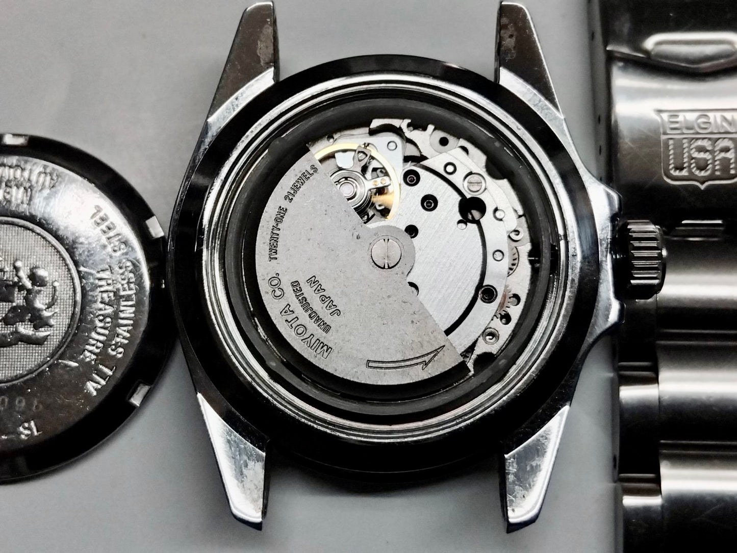 COMING SOON! SERVICED Vintage May 1990 Elgin Treasure International Deep Sea FK-531N-SL Blue Automatic Diving Watch Rotating Bezel and Original Bracelet - PRE-ORDER NOW!