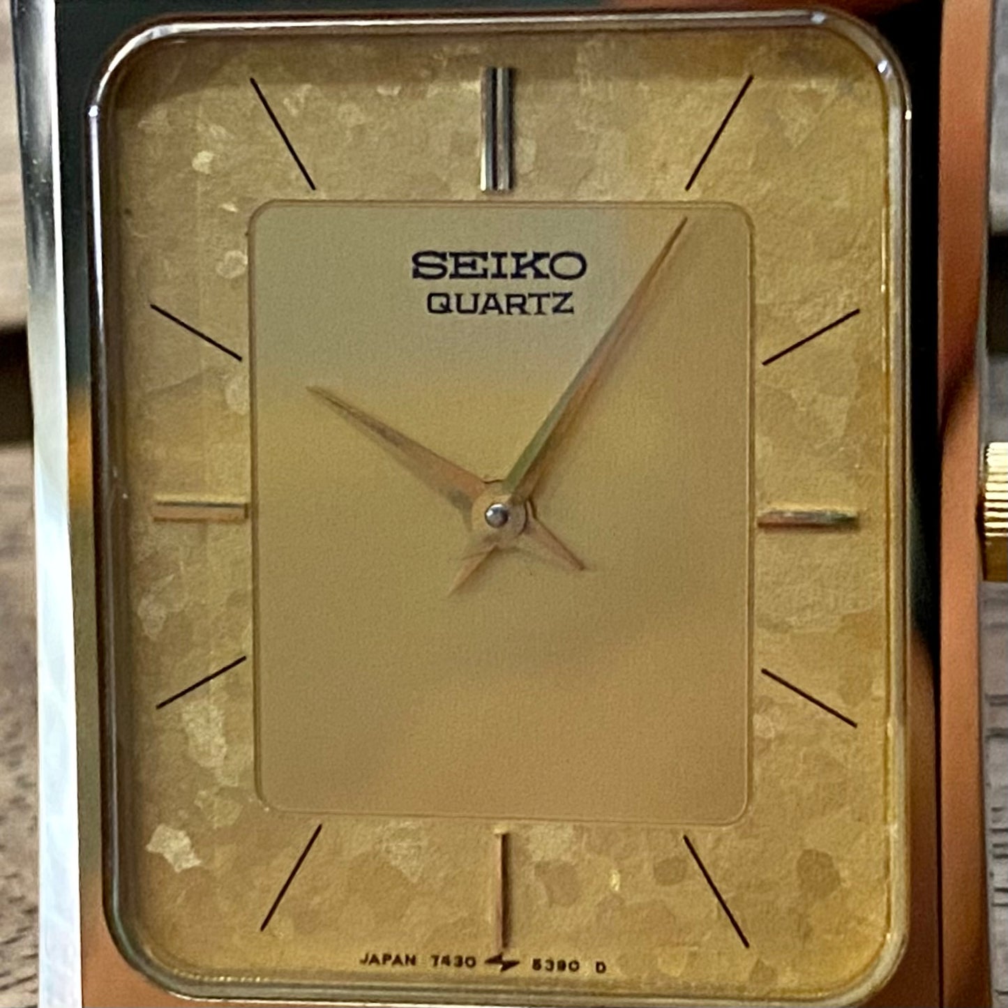 COMING SOON! Rare Vintage May 1984 Seiko Quartz Tank 7430-5230 Gold Flake Dial with GHA Case PRE-ORDER NOW!