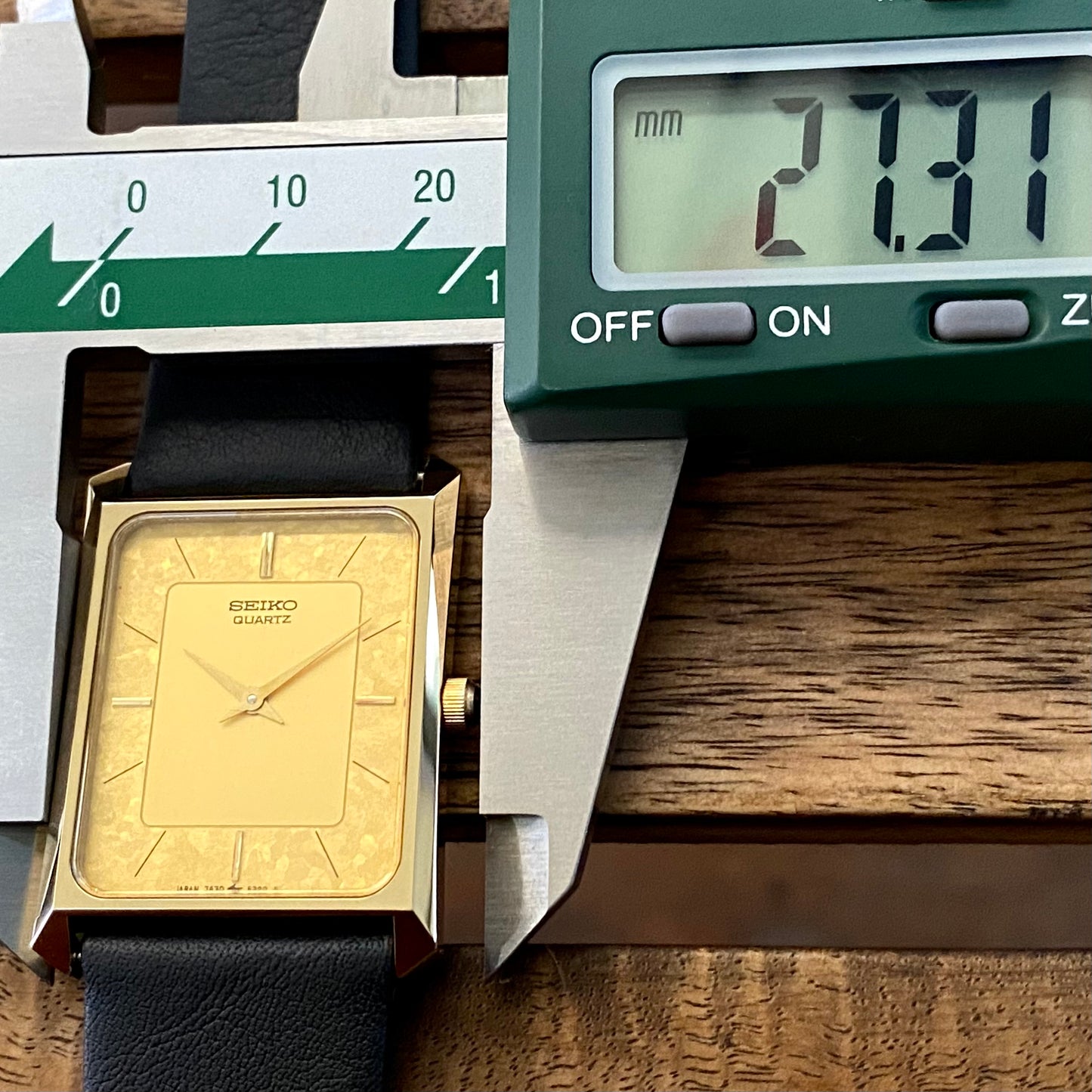 COMING SOON! Rare Vintage May 1984 Seiko Quartz Tank 7430-5230 Gold Flake Dial with GHA Case PRE-ORDER NOW!