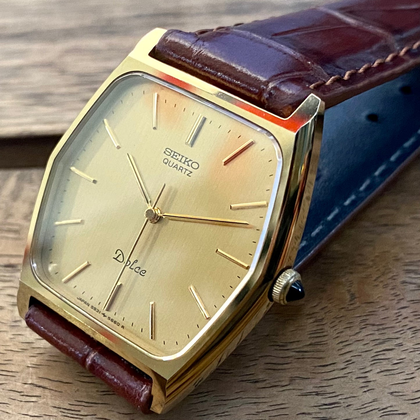 COMING SOON! Minty Vintage February 1984 Seiko Quartz Dolce 5931-5510 Hexagonal GHA Case with Black Sapphire Crown - PRE-ORDER NOW!