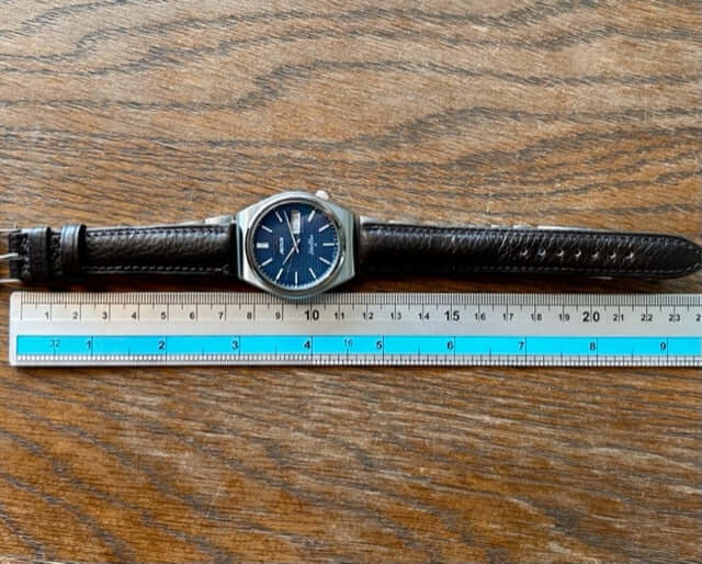 Vintage Seiko Actus Silver Wave 6306-8010 SERVICED, Blue Waffle February 1977 UK VINTAGE WATCH LTD