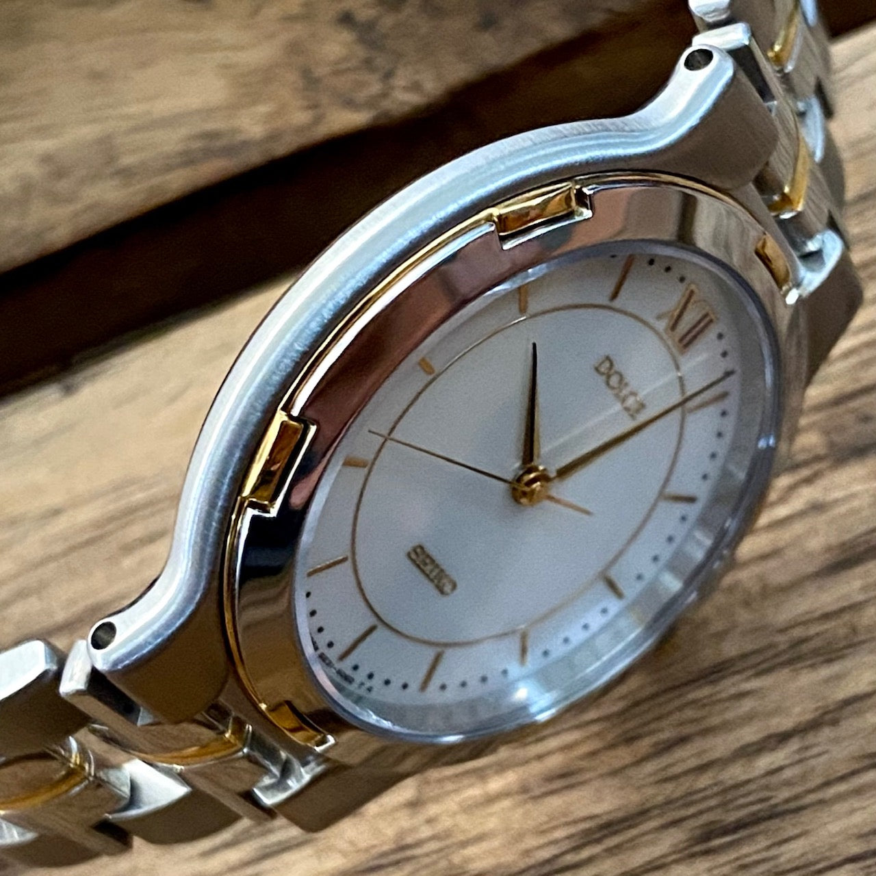 COMING SOON! Vintage April 1992 Seiko Dolce Quartz 5E31-6D50 with Mother of Pearl Dial and Ladder Bracelet! - PRE ORDER NOW!