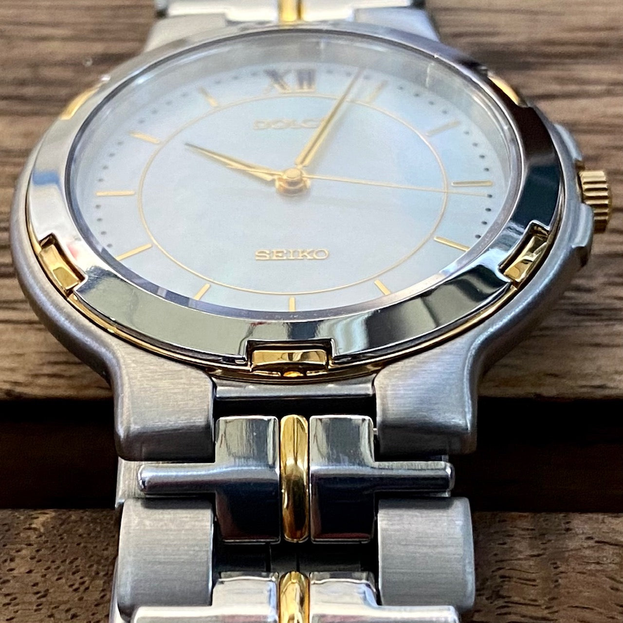 COMING SOON! Vintage April 1992 Seiko Dolce Quartz 5E31-6D50 with Mother of Pearl Dial and Ladder Bracelet! - PRE ORDER NOW!