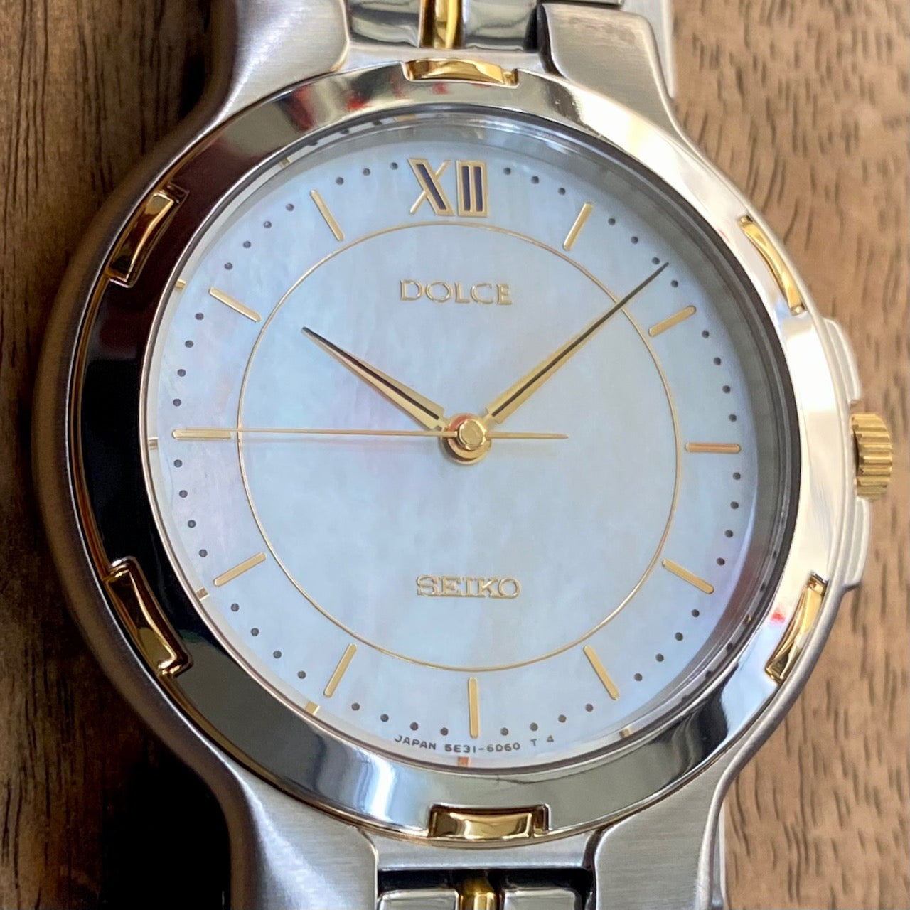 COMING SOON! Vintage April 1992 Seiko Dolce Quartz 5E31-6D50 with Mother of Pearl Dial and Ladder Bracelet! - PRE ORDER NOW!