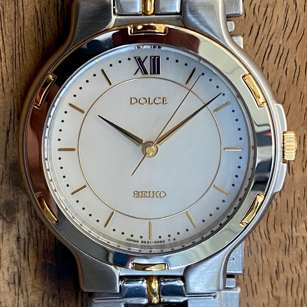 COMING SOON! Vintage April 1992 Seiko Dolce Quartz 5E31-6D50 with Mother of Pearl Dial and Ladder Bracelet! - PRE ORDER NOW!