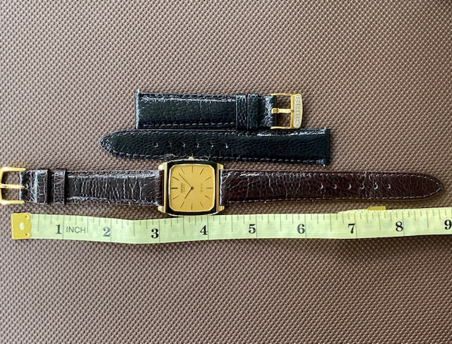 Vintage March 1981 GHA Seiko Dolce Quartz Tank 6020-5980 - Gold TV Screen - Minty