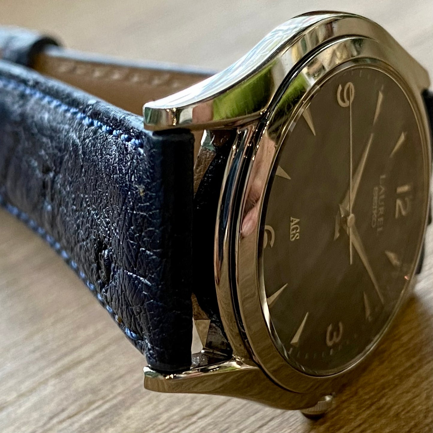 RARE Vintage September 1995 Seiko Laurel AGS 4M21-0A60 - Midnight Blue Dial - UK VINTAGE WATCH LTD