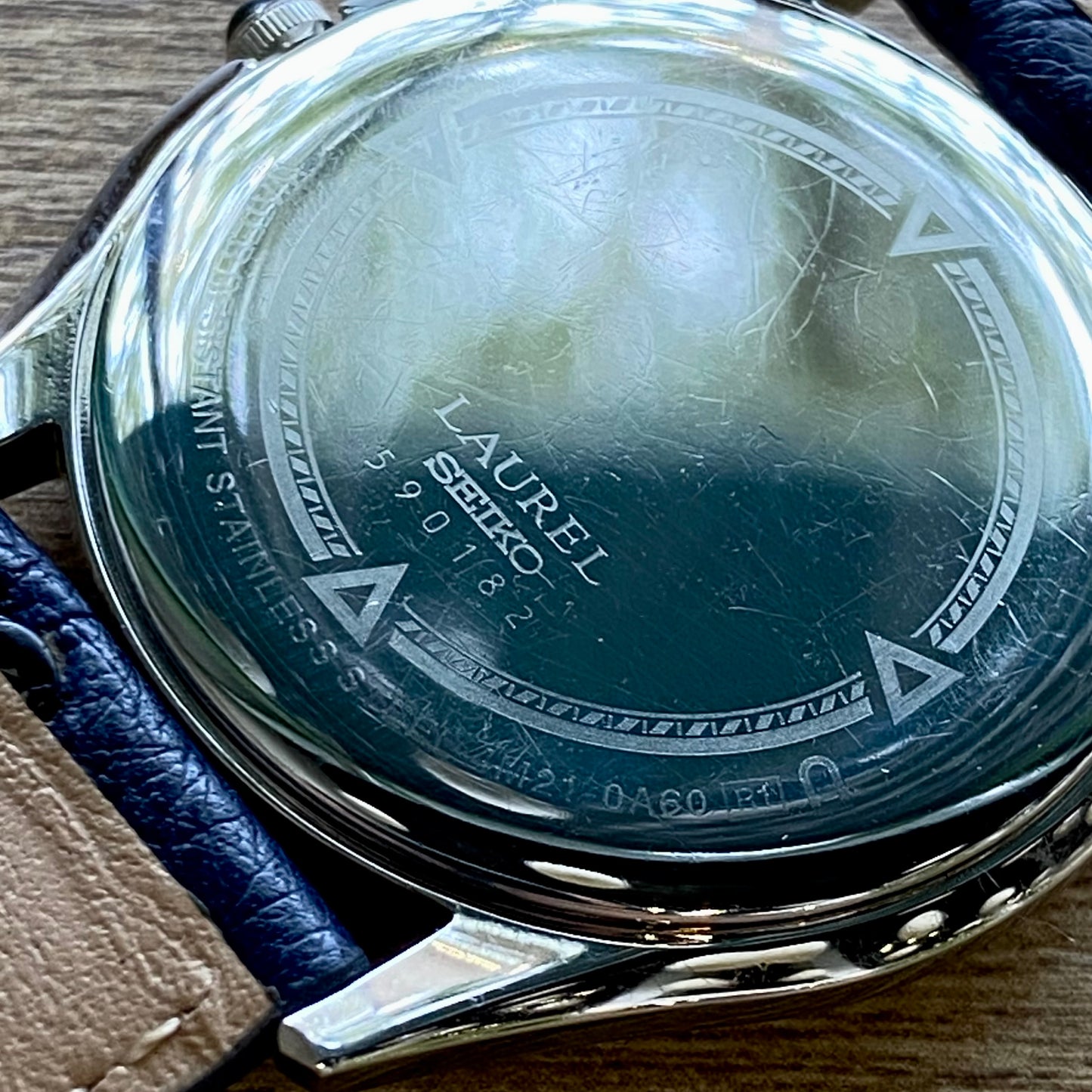 RARE Vintage September 1995 Seiko Laurel AGS 4M21-0A60 - Midnight Blue Dial - UK VINTAGE WATCH LTD