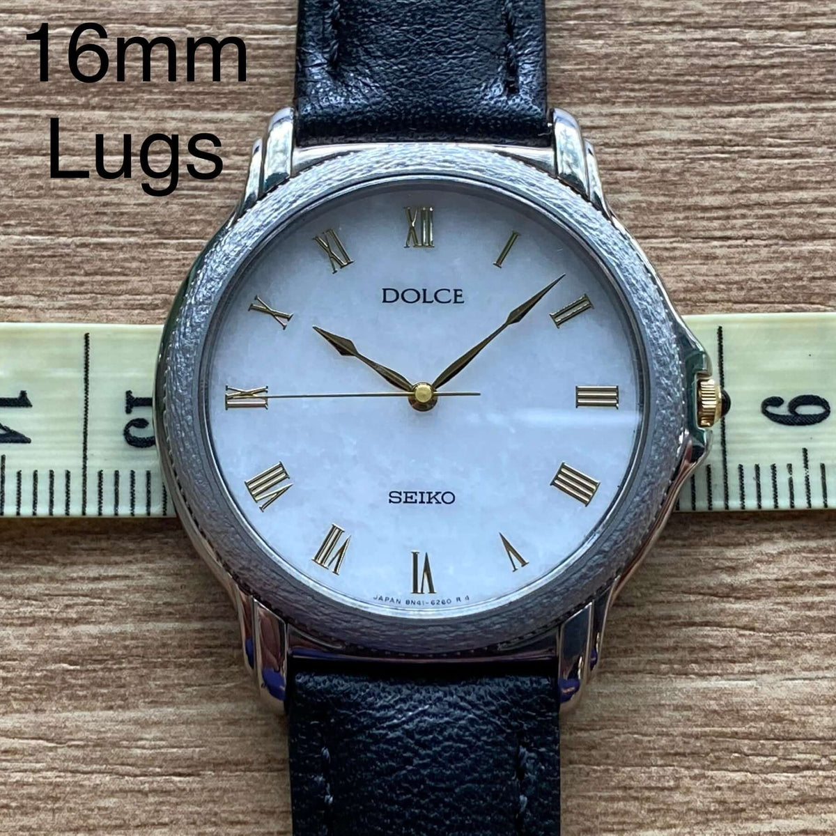 Vintage March 1992 Seiko Dolce Quartz 8N41-6180 Mother of Pearl Dial – Hammered Case UK VINTAGE WATCH LTD