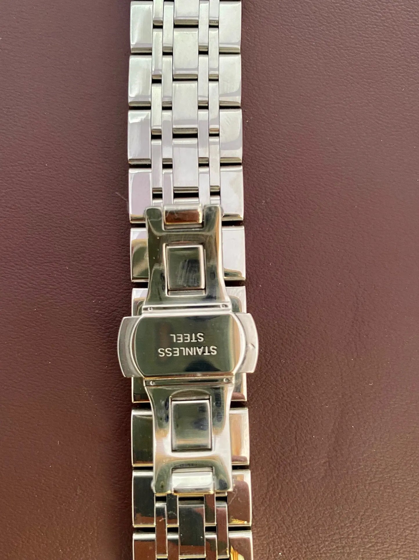 18mm 2-Tone Stainless Steel Double Beads of Rice Straight End Watch Bracelet UK VINTAGE WATCH LTD