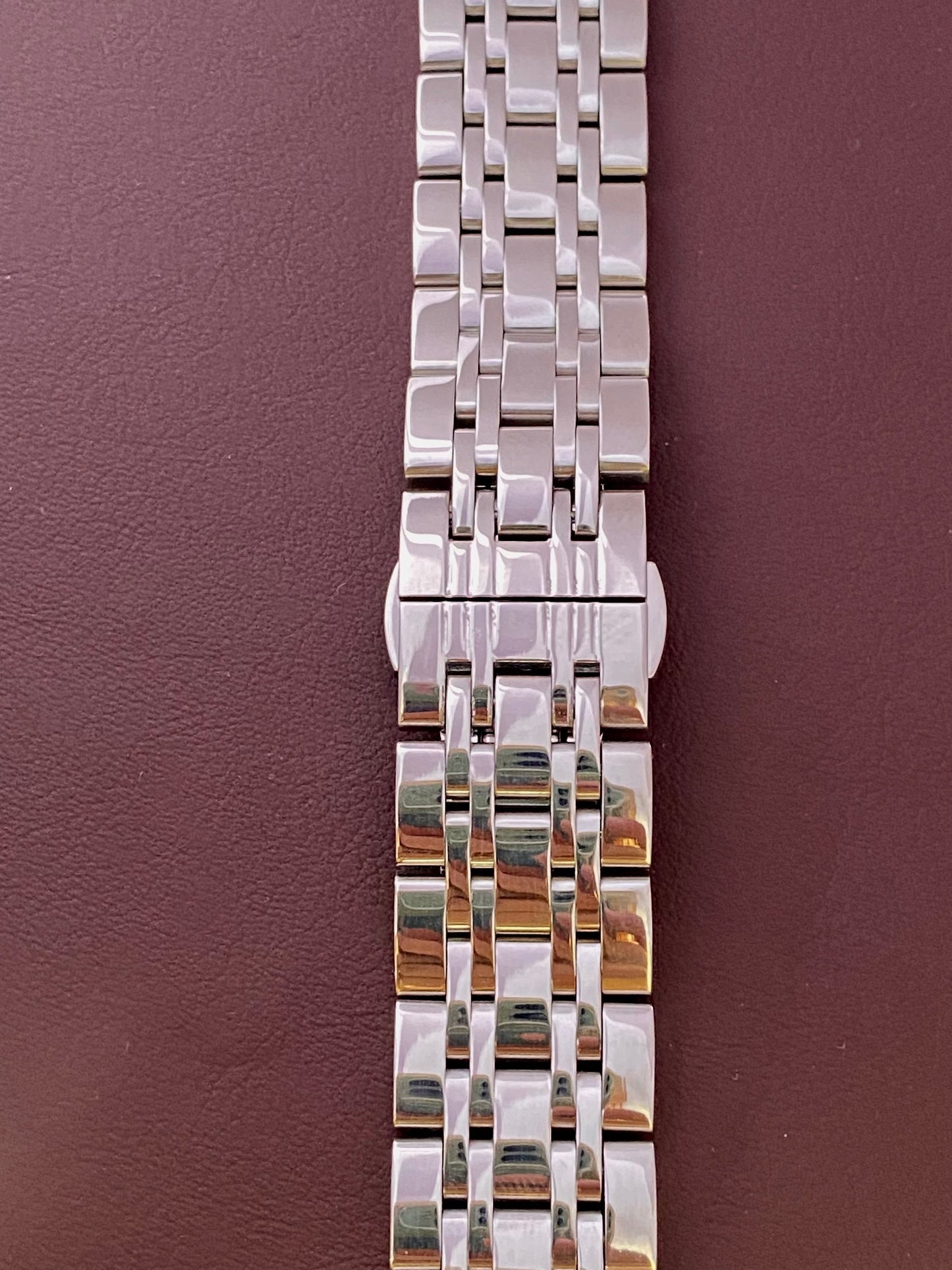18mm Stainless Steel Double Beads of Rice Straight End Watch Bracelet