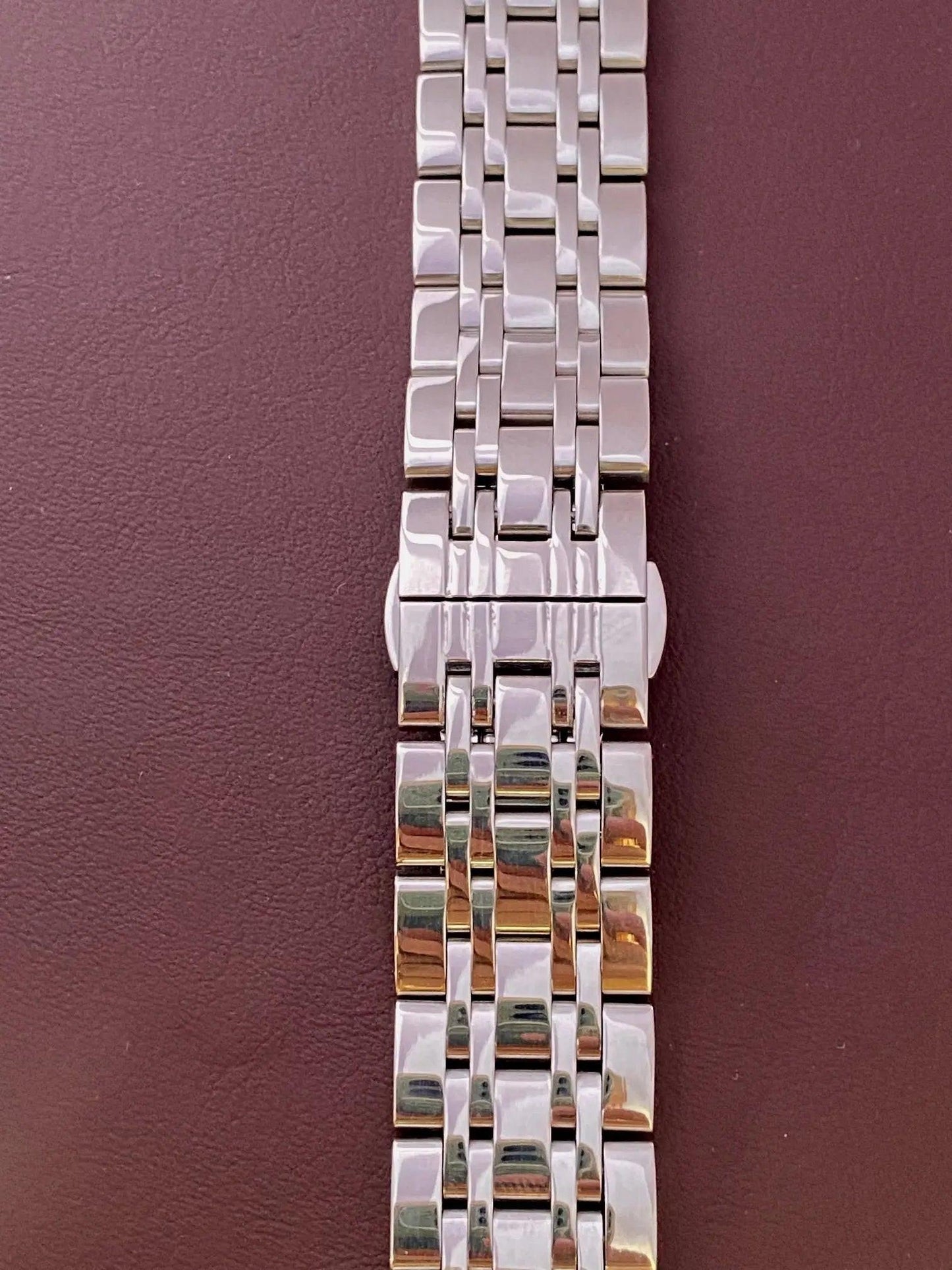 18mm Stainless Steel Double Beads of Rice Straight End Watch Bracelet UK VINTAGE WATCH LTD