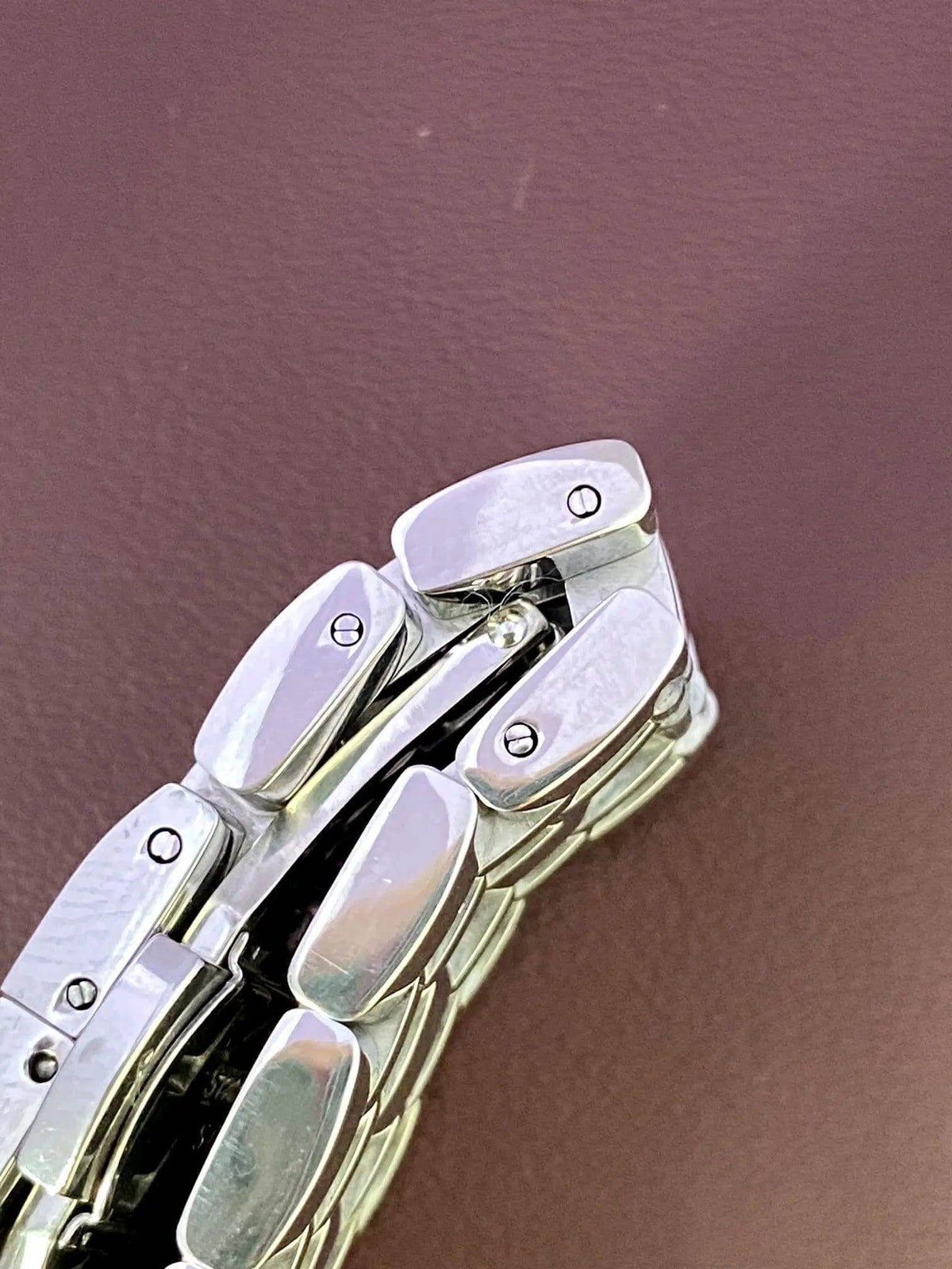 19mm Stainless Steel Double Beads of Rice Straight End Watch Bracelet UK VINTAGE WATCH LTD