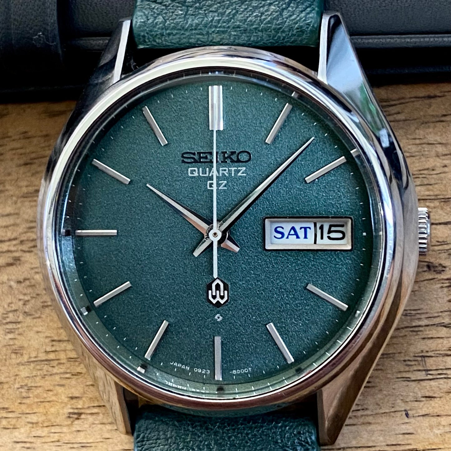 COMING SOON! Vintage August 1974 Seiko Quartz QZ 0923-8000 Green Sand Dial