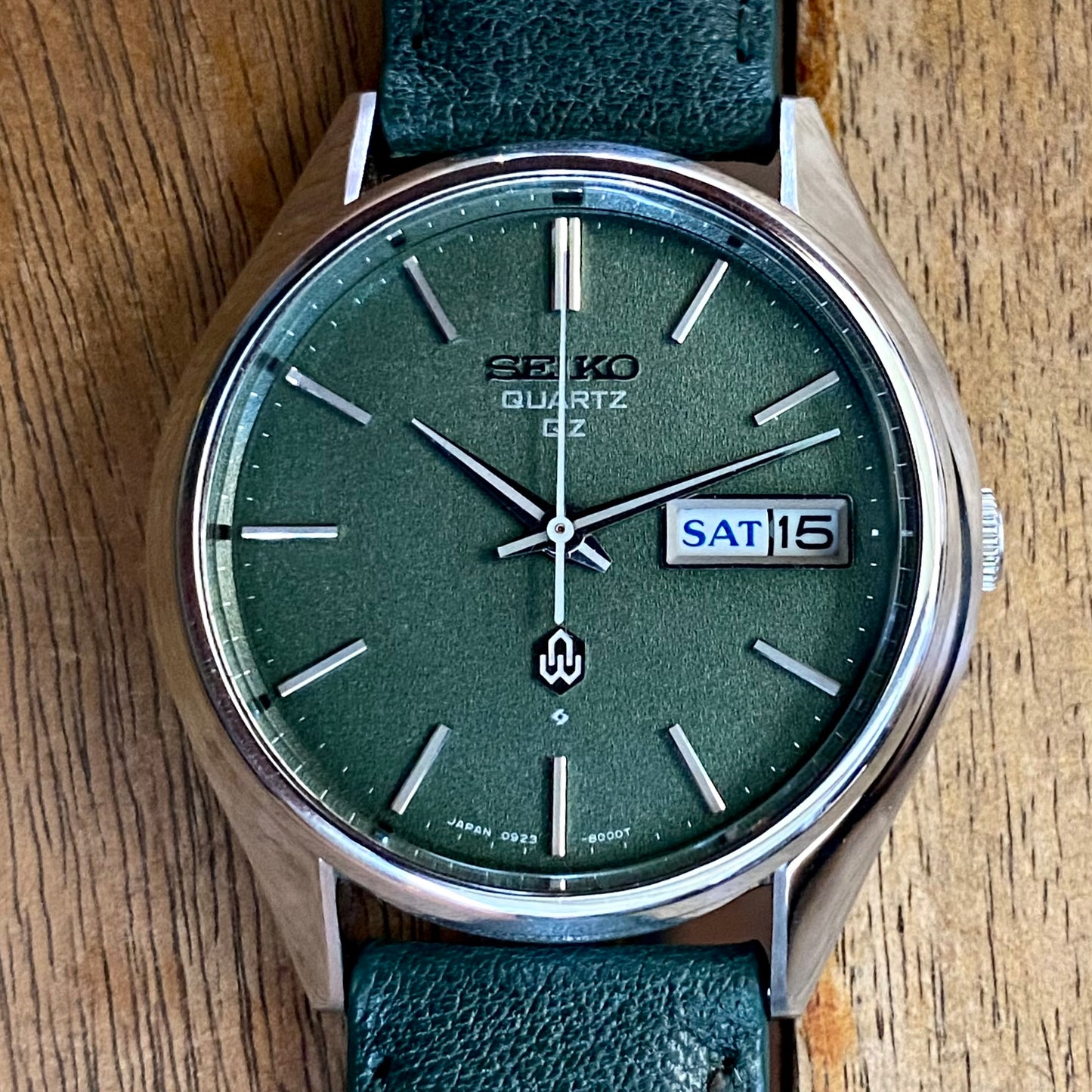 COMING SOON! Vintage August 1974 Seiko Quartz QZ 0923-8000 Green Sand Dial