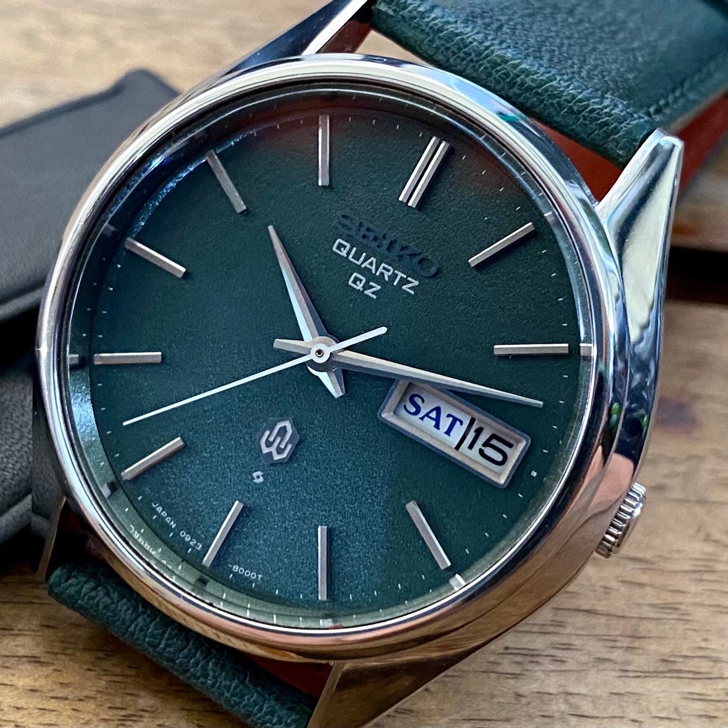 COMING SOON! Vintage August 1974 Seiko Quartz QZ 0923-8000 Green Sand Dial
