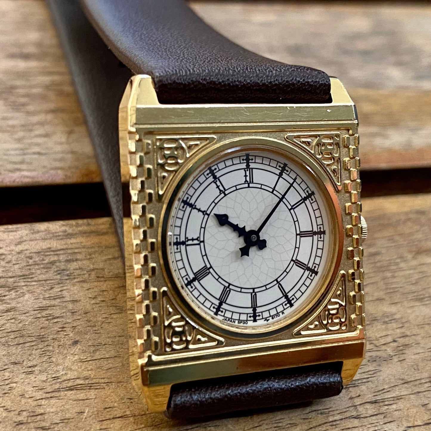 Rare February 1987 Seiko Quartz 5P30-6150 Big Ben Watch Westminster London