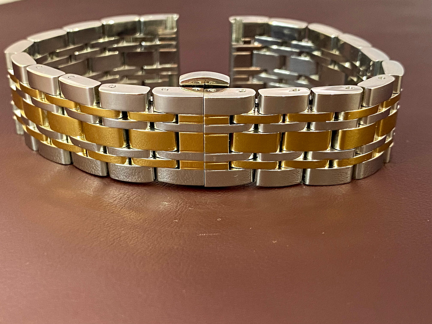 COMING SOON! 18mm 2-Tone Stainless Steel Solid Straight End Polished Replacement Watch Bracelet