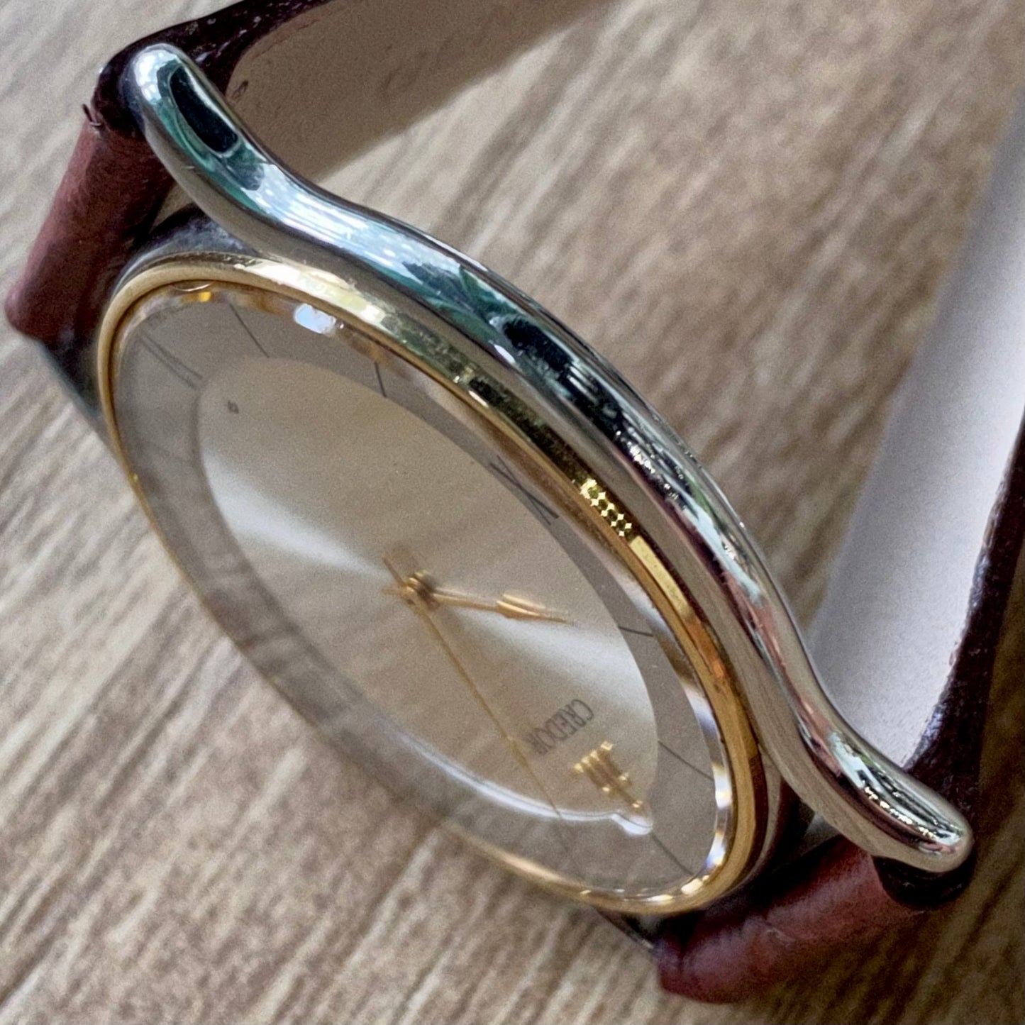 Vintage June 1991 Seiko Credor Quartz 5A74-0020 - 18K Gold Bezel - Pie Pan Dial with Cathedral Hands