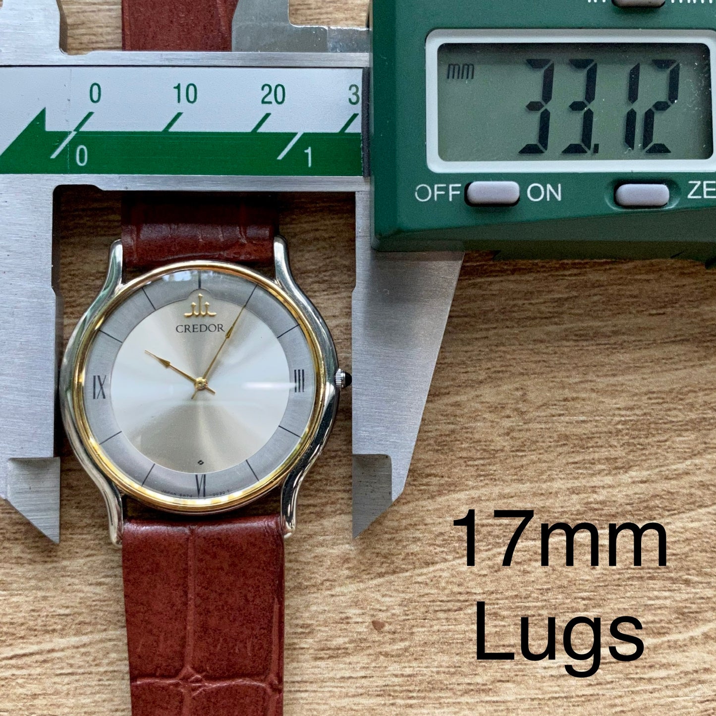 Vintage June 1991 Seiko Credor Quartz 5A74-0020 - 18K Gold Bezel - Pie Pan Dial with Cathedral Hands