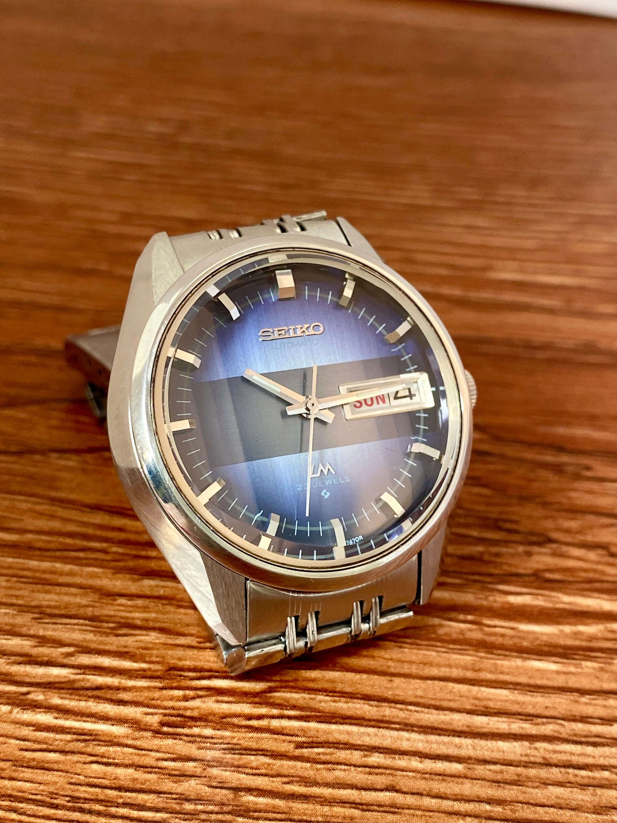 Vintage Seiko Lord Matic 5606-7280 Blue Serviced Automatic, June 1973
