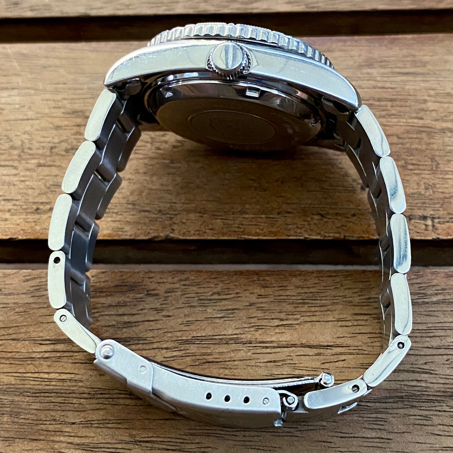 SERVICED Elgin Deluxe International FK-1135-F Automatic Diving Watch Rotating Bezel 39mm x 44mm