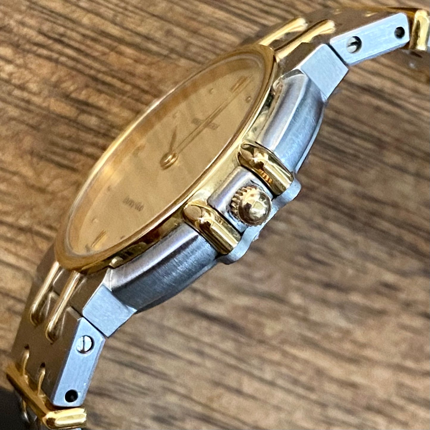 ABSURDLY RARE Vintage 1989 Universal Geneve 617 601 Country Club Quartz Steel & Gold 14K or Limited Edition