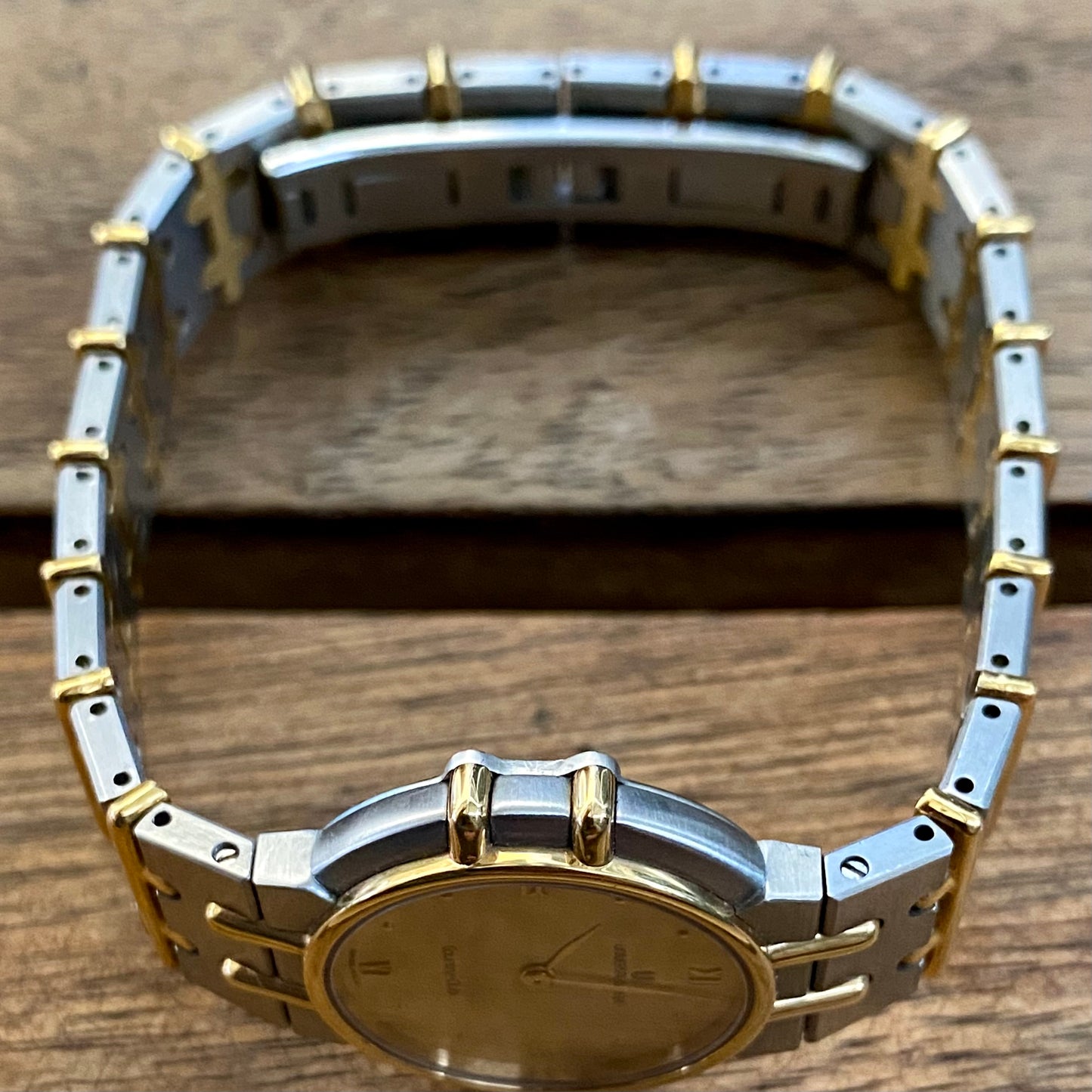 ABSURDLY RARE Vintage 1989 Universal Geneve 617 601 Country Club Quartz Steel & Gold 14K or Limited Edition