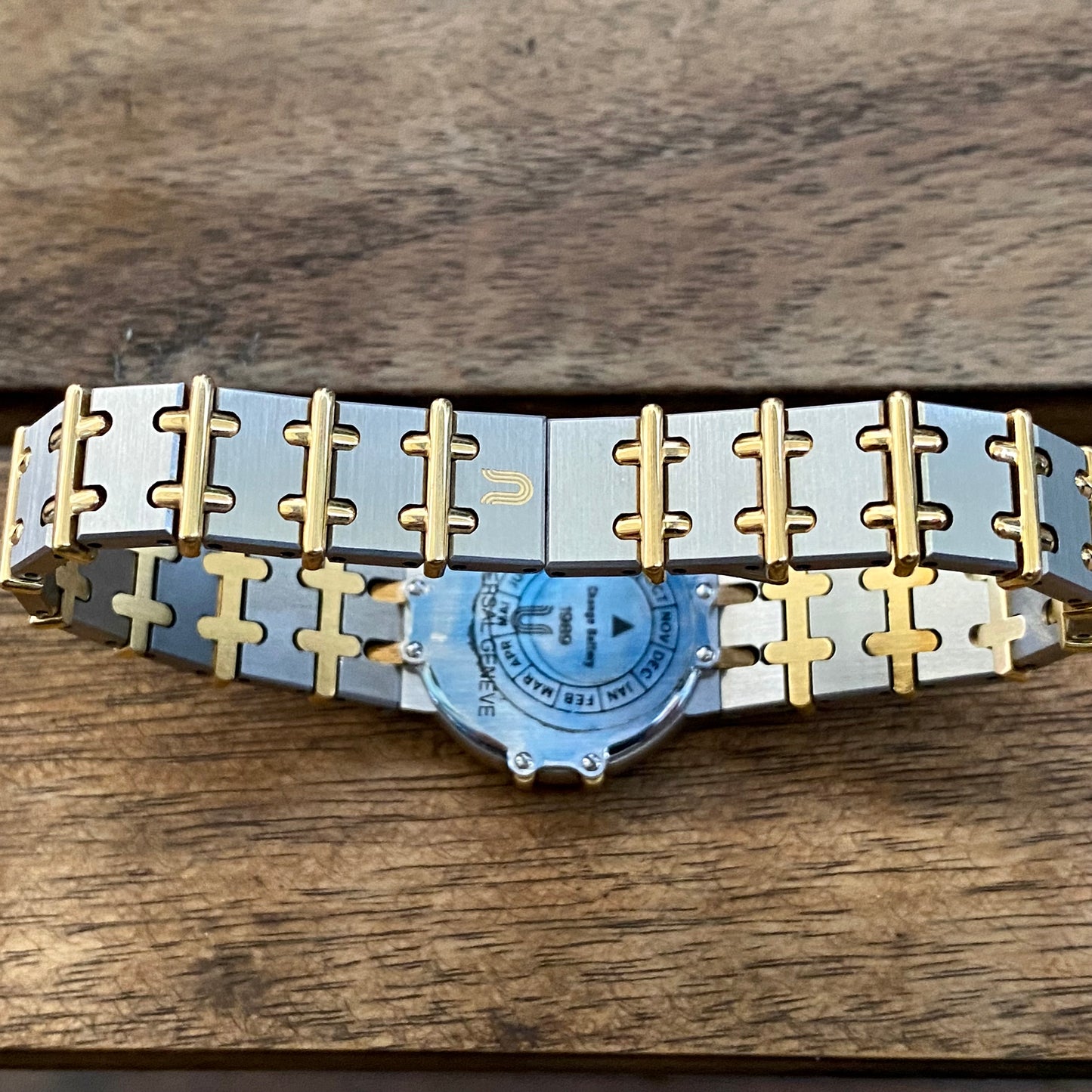 ABSURDLY RARE Vintage 1989 Universal Geneve 617 601 Country Club Quartz Steel & Gold 14K or Limited Edition
