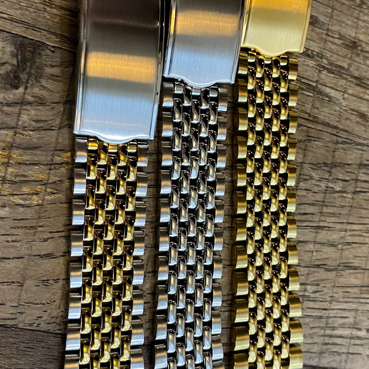 18mm Stainless Steel Rounded Beads Of Rice Watch Bracelet Band Curved-End Links