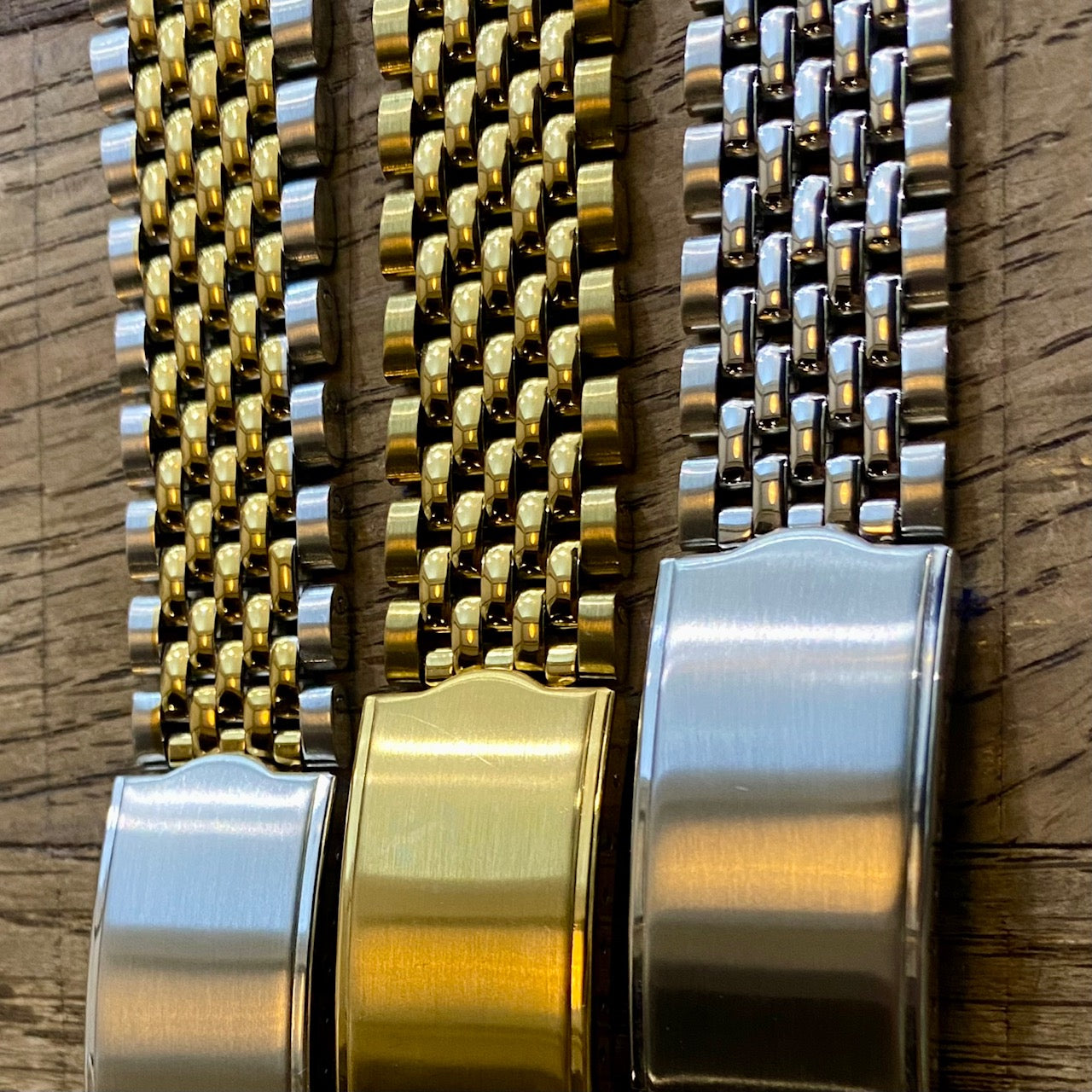 18mm Stainless Steel Rounded Beads Of Rice Watch Bracelet Band Curved-End Links