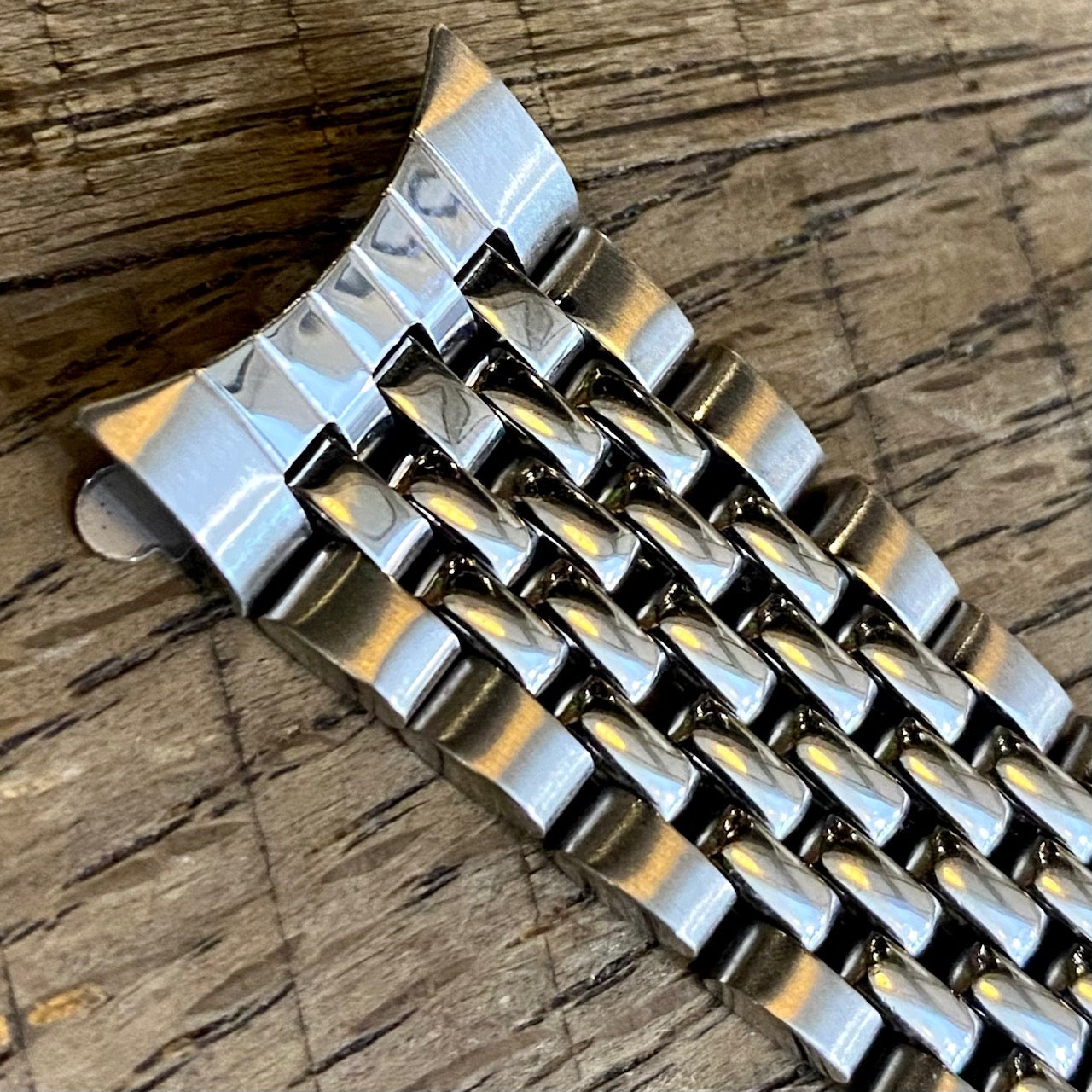 COMING SOON! 19mm Stainless Steel Rounded Beads Of Rice Watch Bracelet Band Curved-End Links