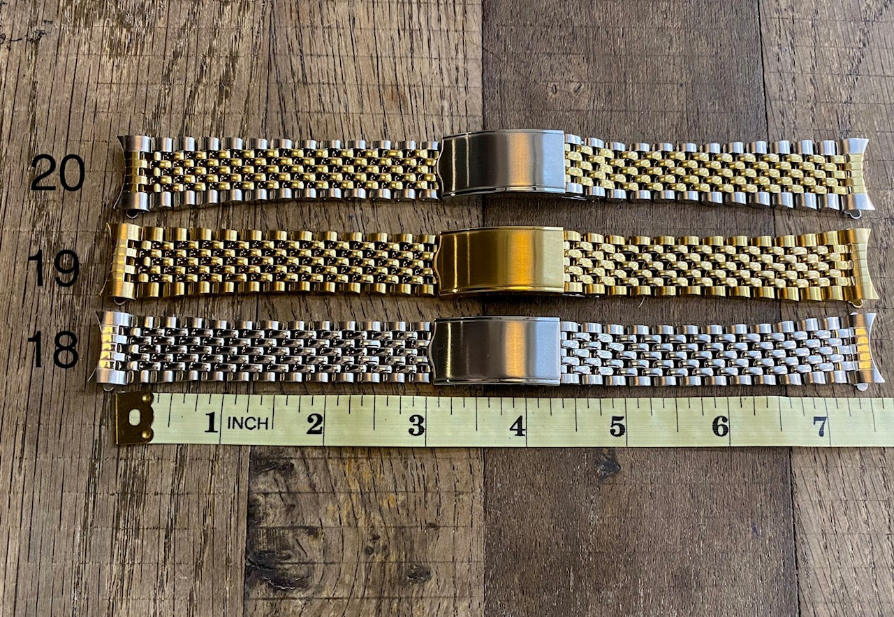 18mm Stainless Steel Rounded Beads Of Rice Watch Bracelet Band Curved-End Links