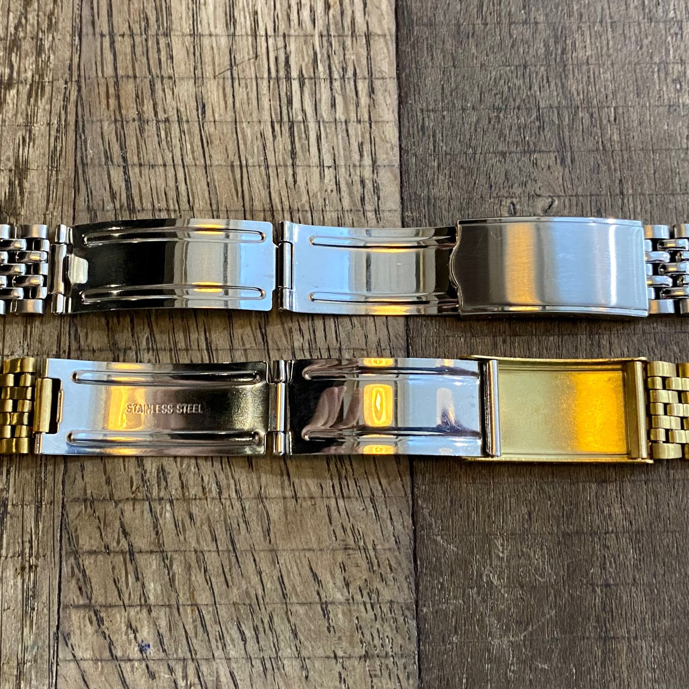 18mm Stainless Steel Rounded Beads Of Rice Watch Bracelet Band Curved-End Links UK VINTAGE WATCH LTD