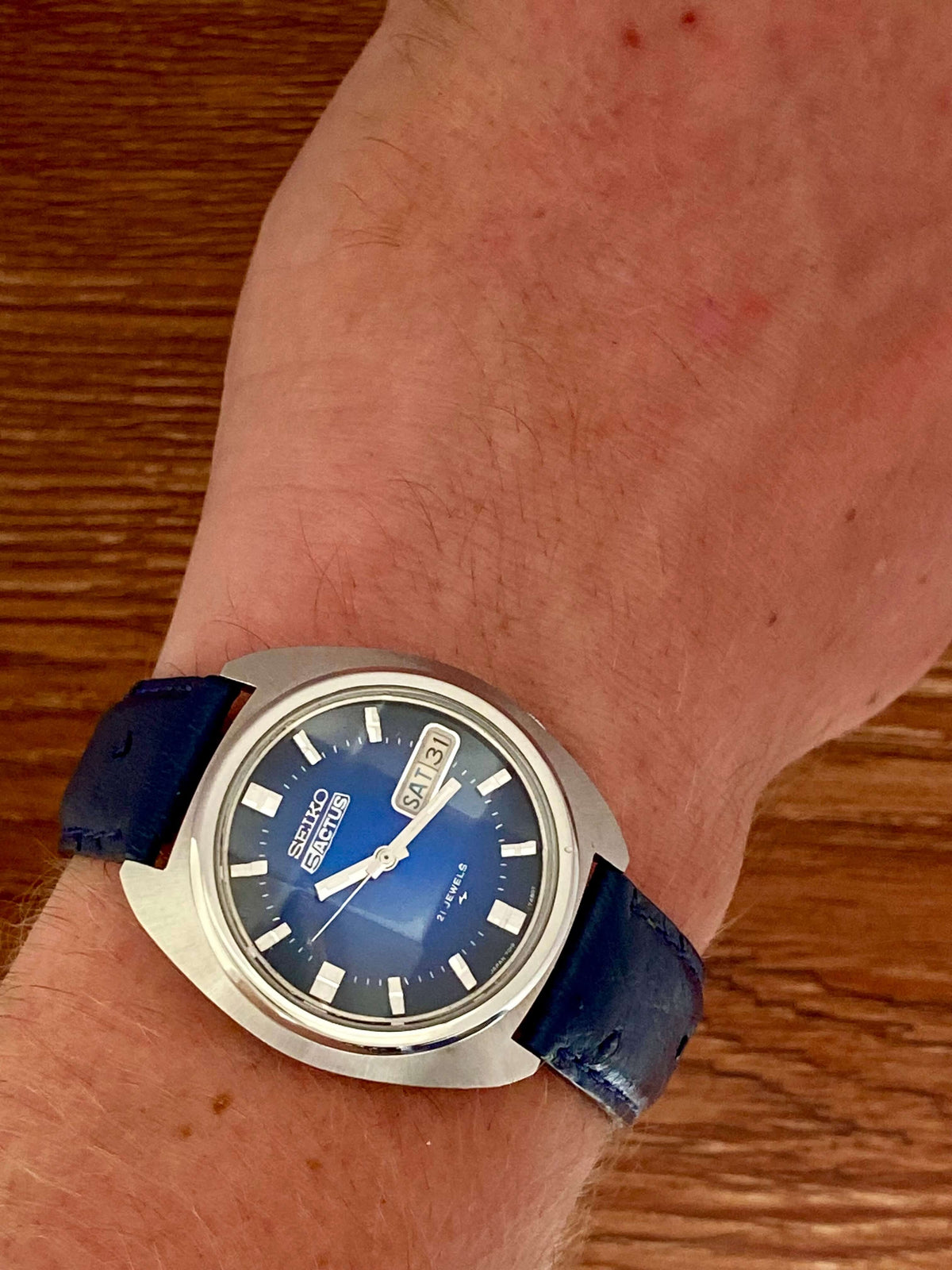 Vintage Seiko 5 Actus 7019-7350 Blue SERVICED Automatic, November 1974