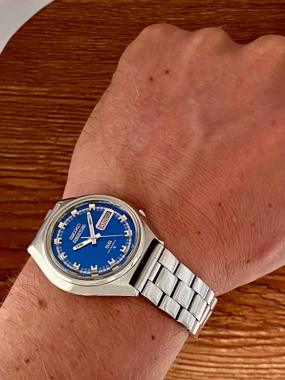 Seiko 5 Actus SS 6106-7580 Blue SERVICED Automatic, February 1973