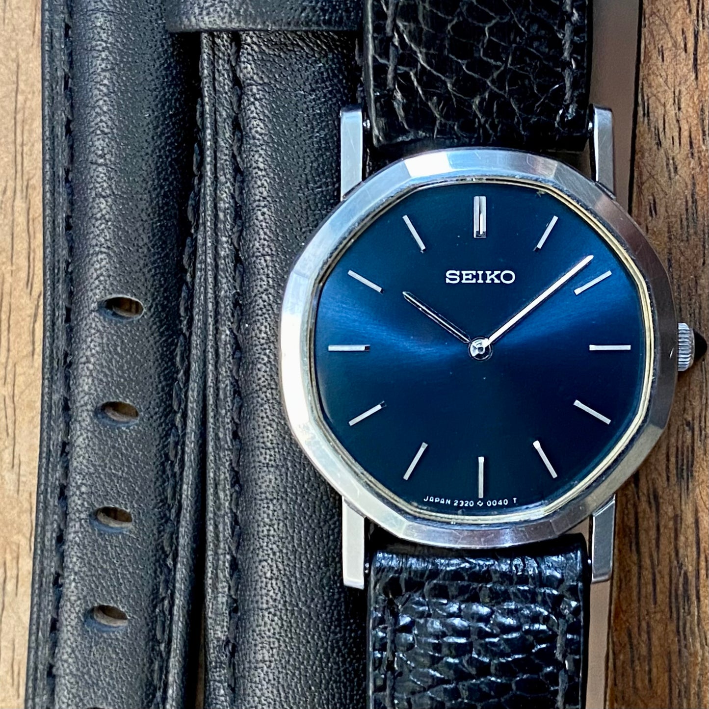 COMING SOON! - EXTREMELY RARE BLUE DIAL Vintage October 1978 Lady's Seiko 2320-5030 Quartz with Octagonal Case - Pre-order now!