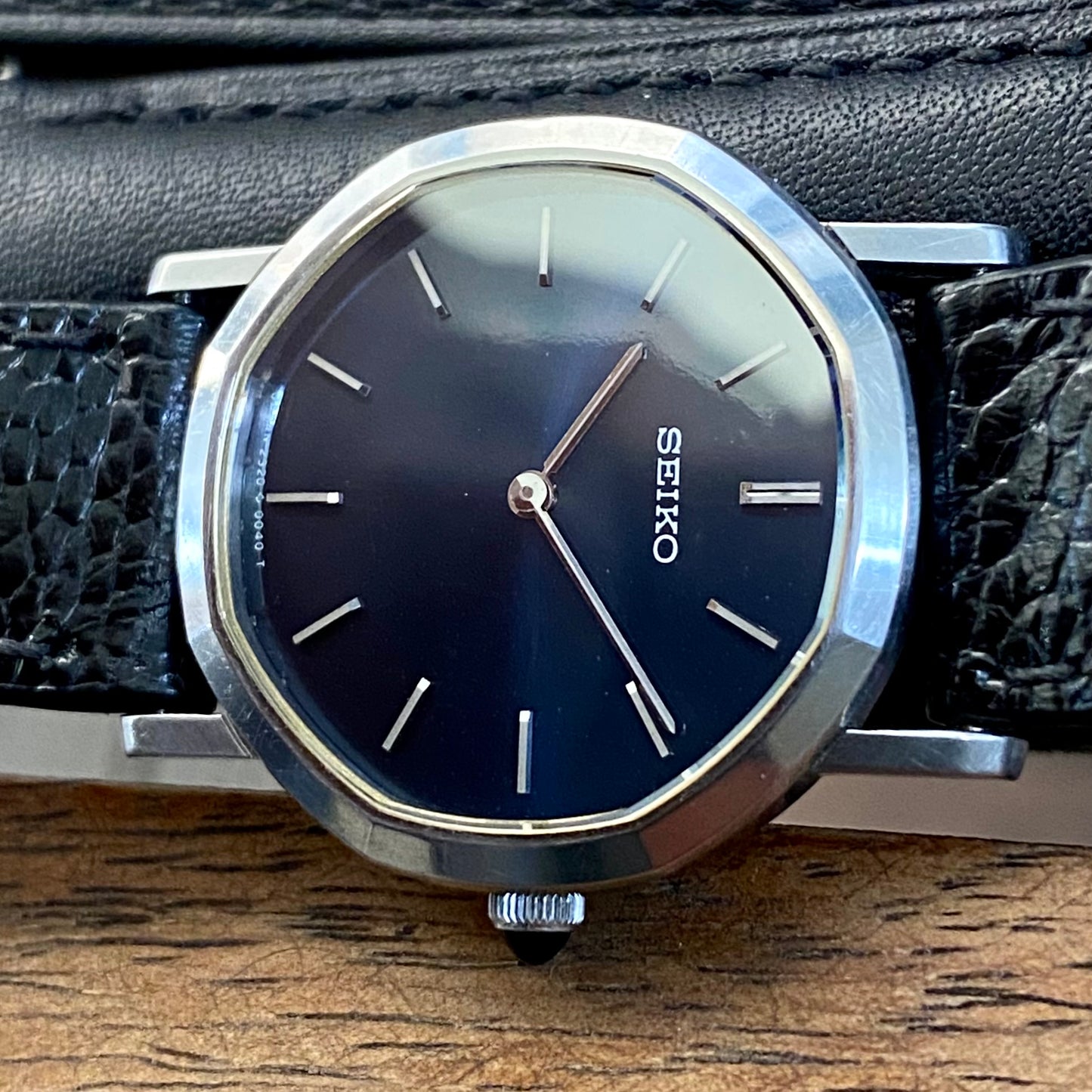 COMING SOON! - EXTREMELY RARE BLUE DIAL Vintage October 1978 Lady's Seiko 2320-5030 Quartz with Octagonal Case - Pre-order now!