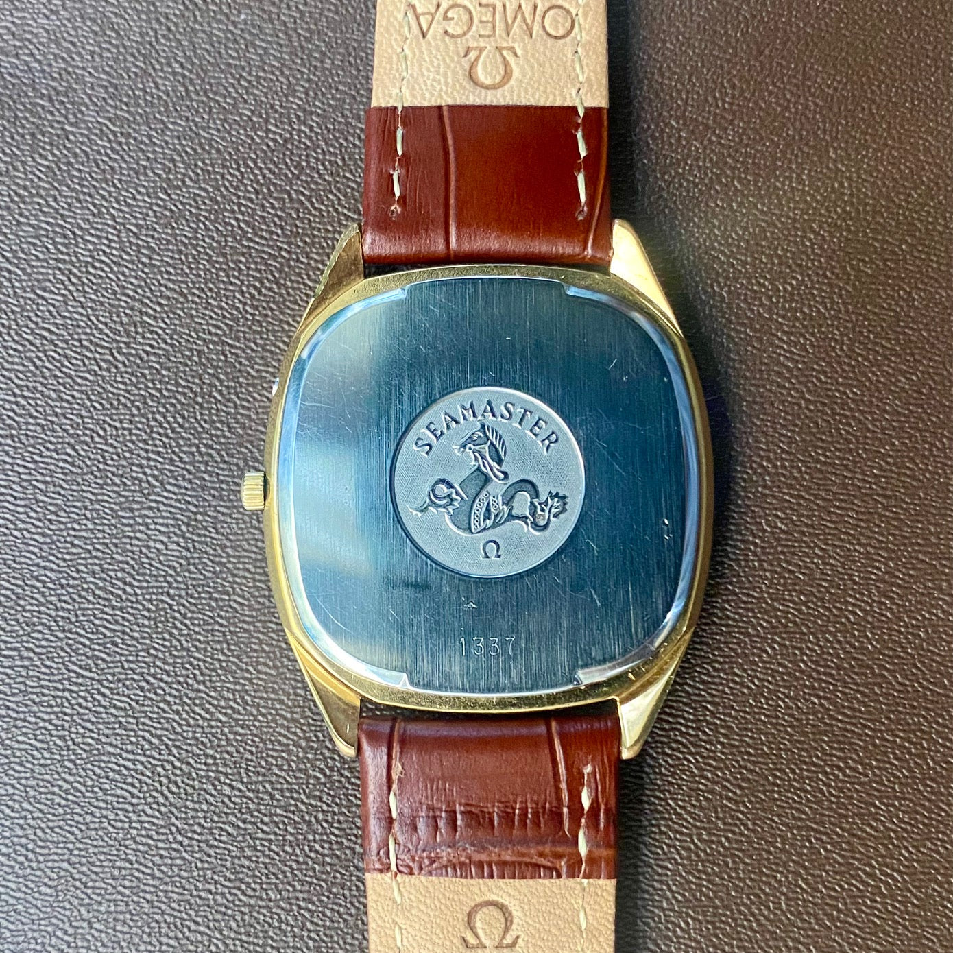 COMING SOON! Vintage 1980s Omega Seamaster Quartz 1337 -Gold Cap- Double Square Dial - PRE ORDER NOW!
