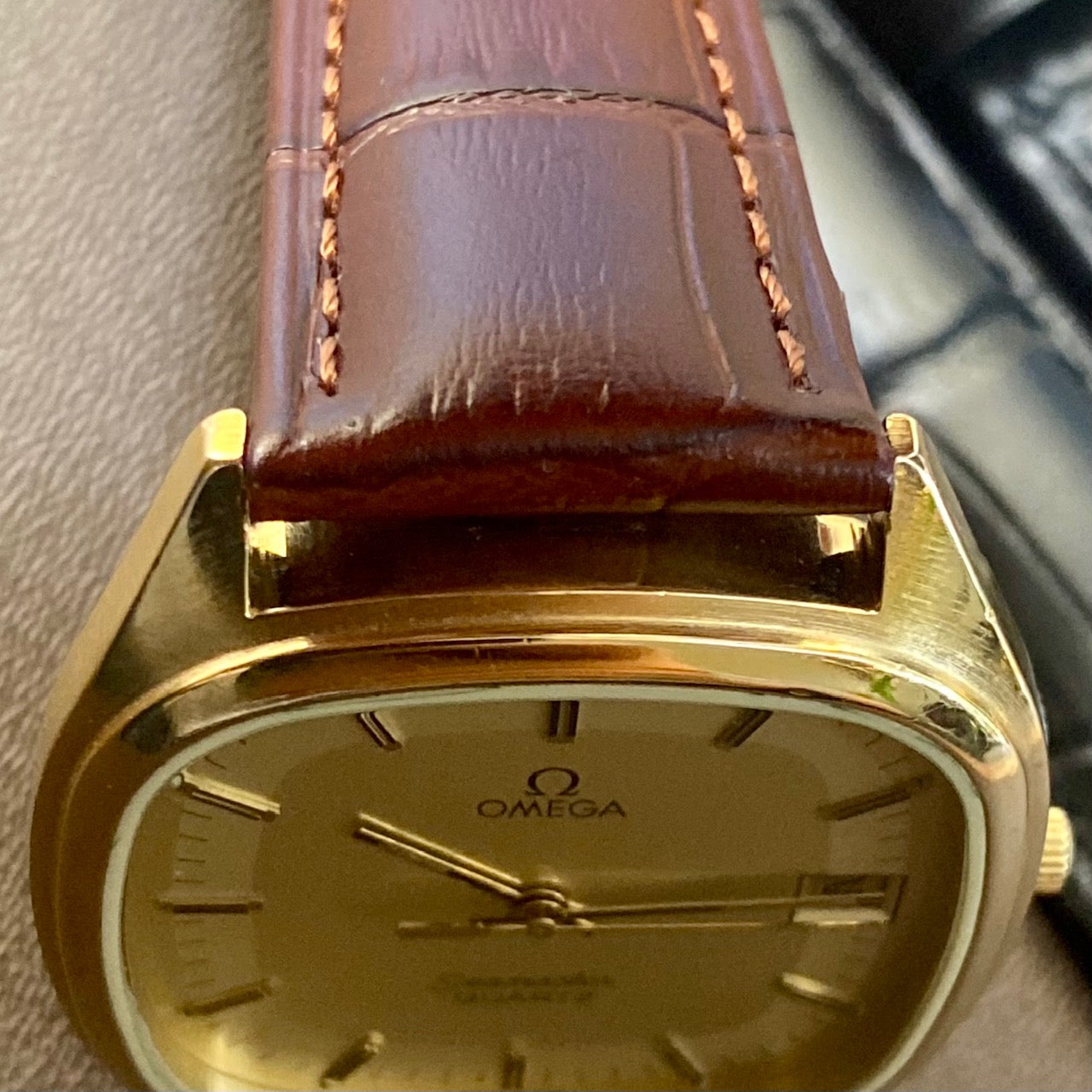 COMING SOON! Vintage 1980s Omega Seamaster Quartz 1337 -Gold Cap- Double Square Dial - PRE ORDER NOW!