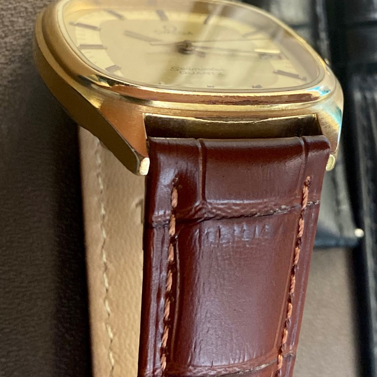 COMING SOON! Vintage 1980s Omega Seamaster Quartz 1337 -Gold Cap- Double Square Dial - PRE ORDER NOW!