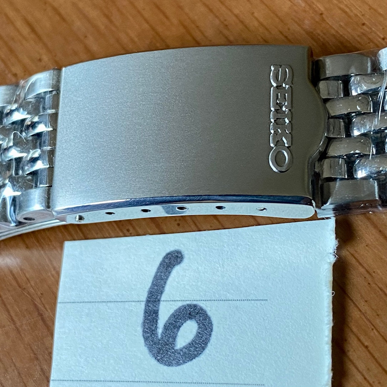 18mm Curved-End Rounded Beads of Rice Bracelet with Original Vintage Seiko Clasp - Bracelet 6