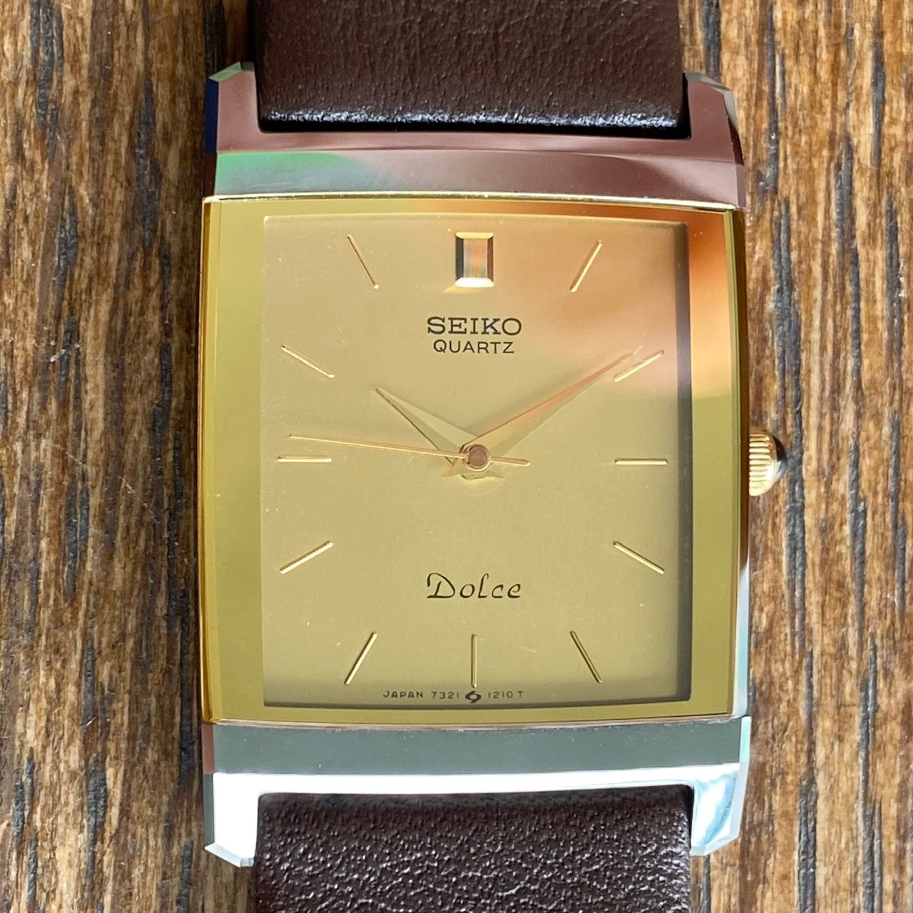 Vintage Seiko Quartz Dolce Tank 7321-5730, Tungsten, April 1987 UK VINTAGE WATCH LTD