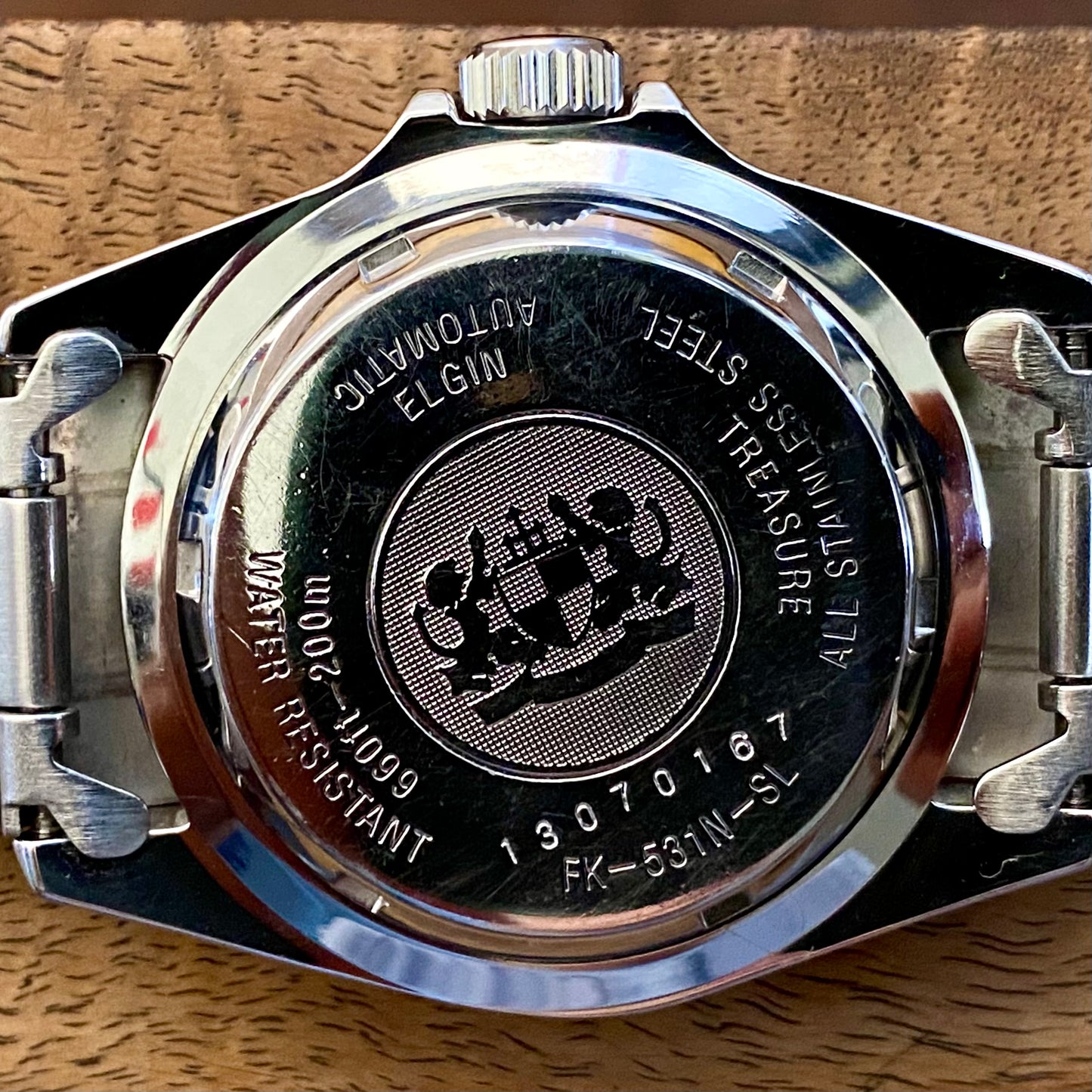 COMING SOON! SERVICED Vintage March 1991 Elgin Treasure International Deep Sea FK-531N-SL Blue Automatic Diving Watch Rotating Bezel and Original Bracelet
