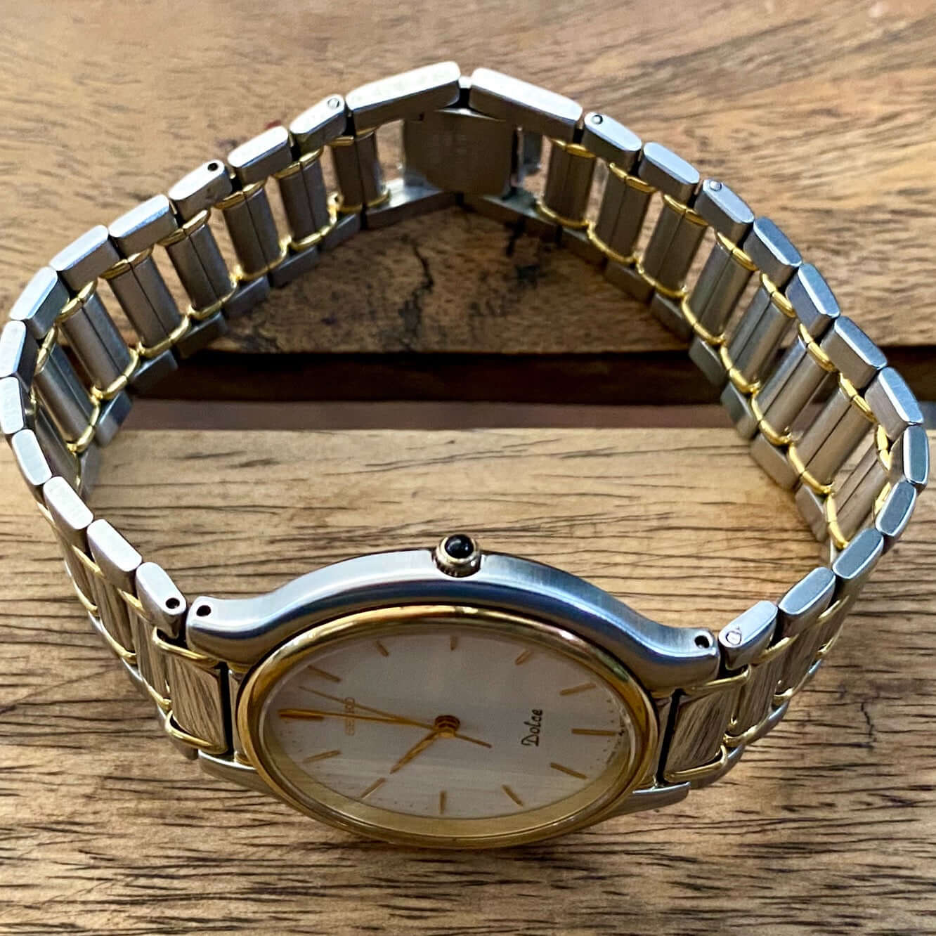 Vintage Seiko Dolce Quartz 7741-6050, 2-tone, June 1997 UK VINTAGE WATCH LTD