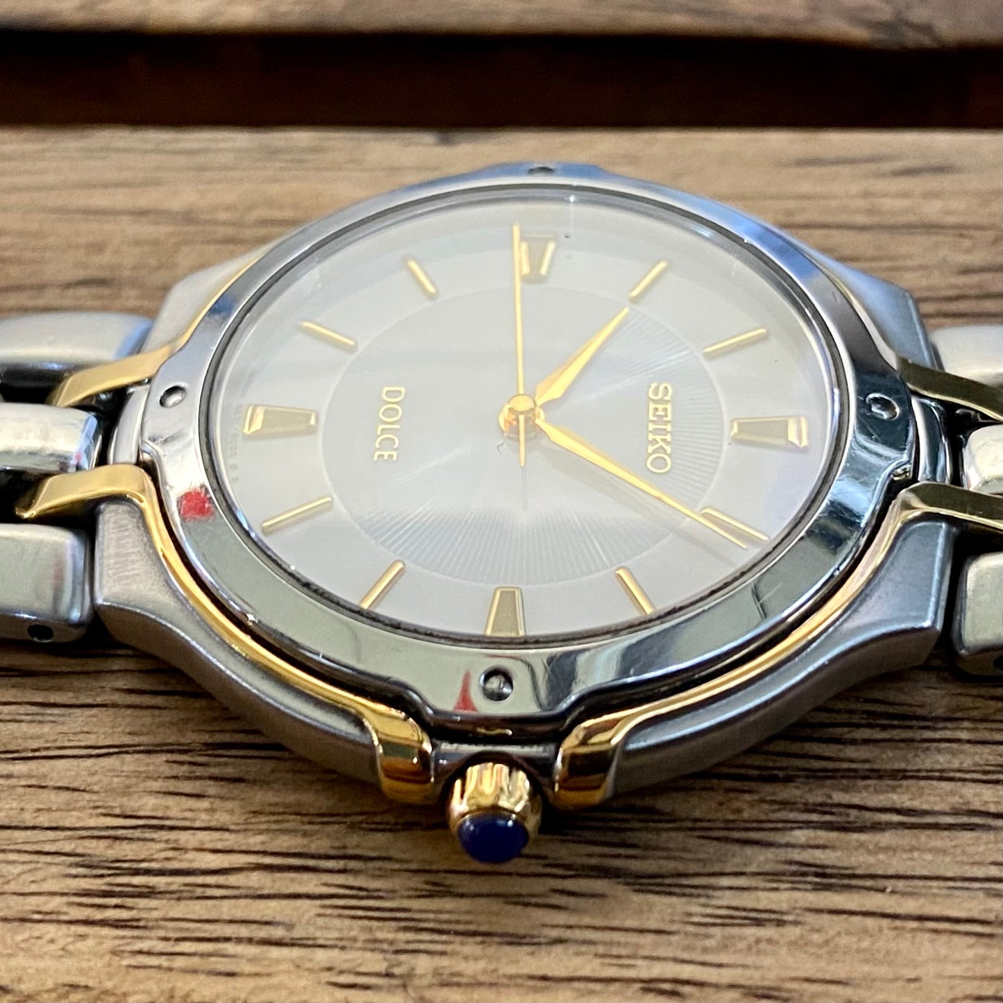 Vintage December 1996 Seiko Quartz Dolce 5E31-6010 - Gold and Steel Bracelet