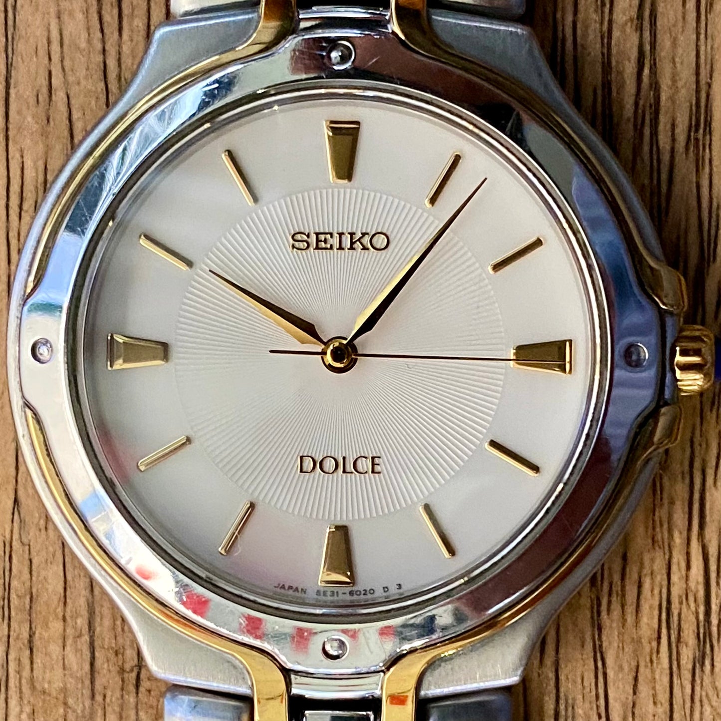 Vintage December 1996 Seiko Quartz Dolce 5E31-6010 - Gold and Steel Bracelet